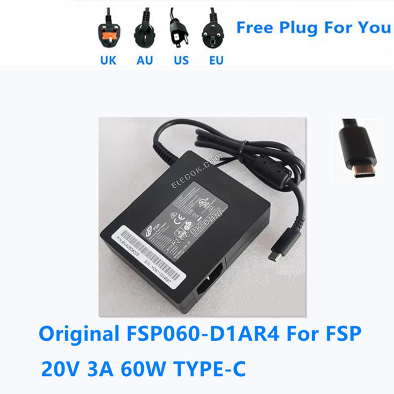 FSP FSP060-D1AR4 20V 3A 60W TYPE-C USB-C VáLTóáRAM Kapcsolóüzemű Tápegység Adapter Számára Tápegység Charger 