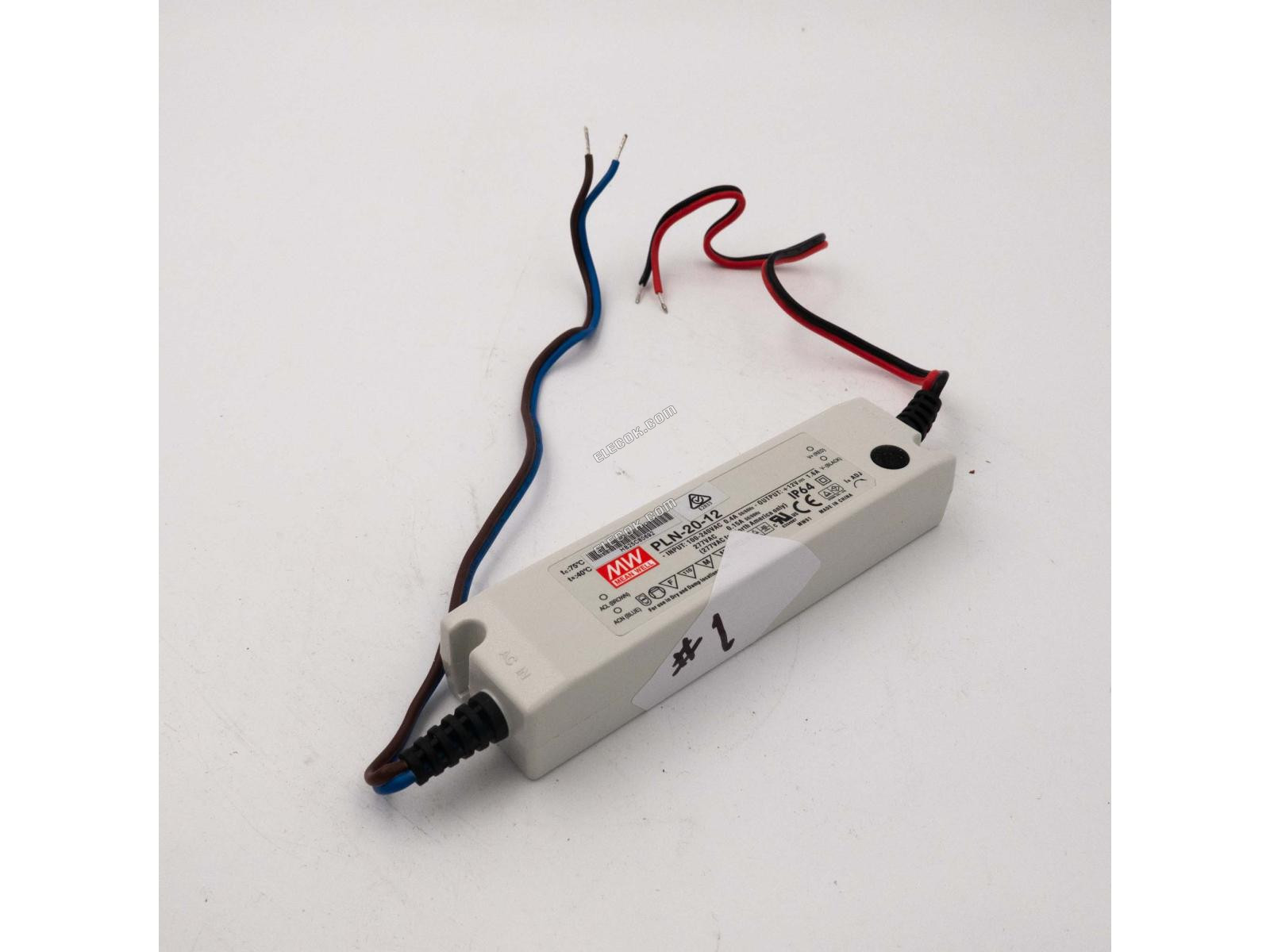 Mean Well PLN-20-12 Napájecí Zdroj 20W 12V - IP64 - Otevřená Box 