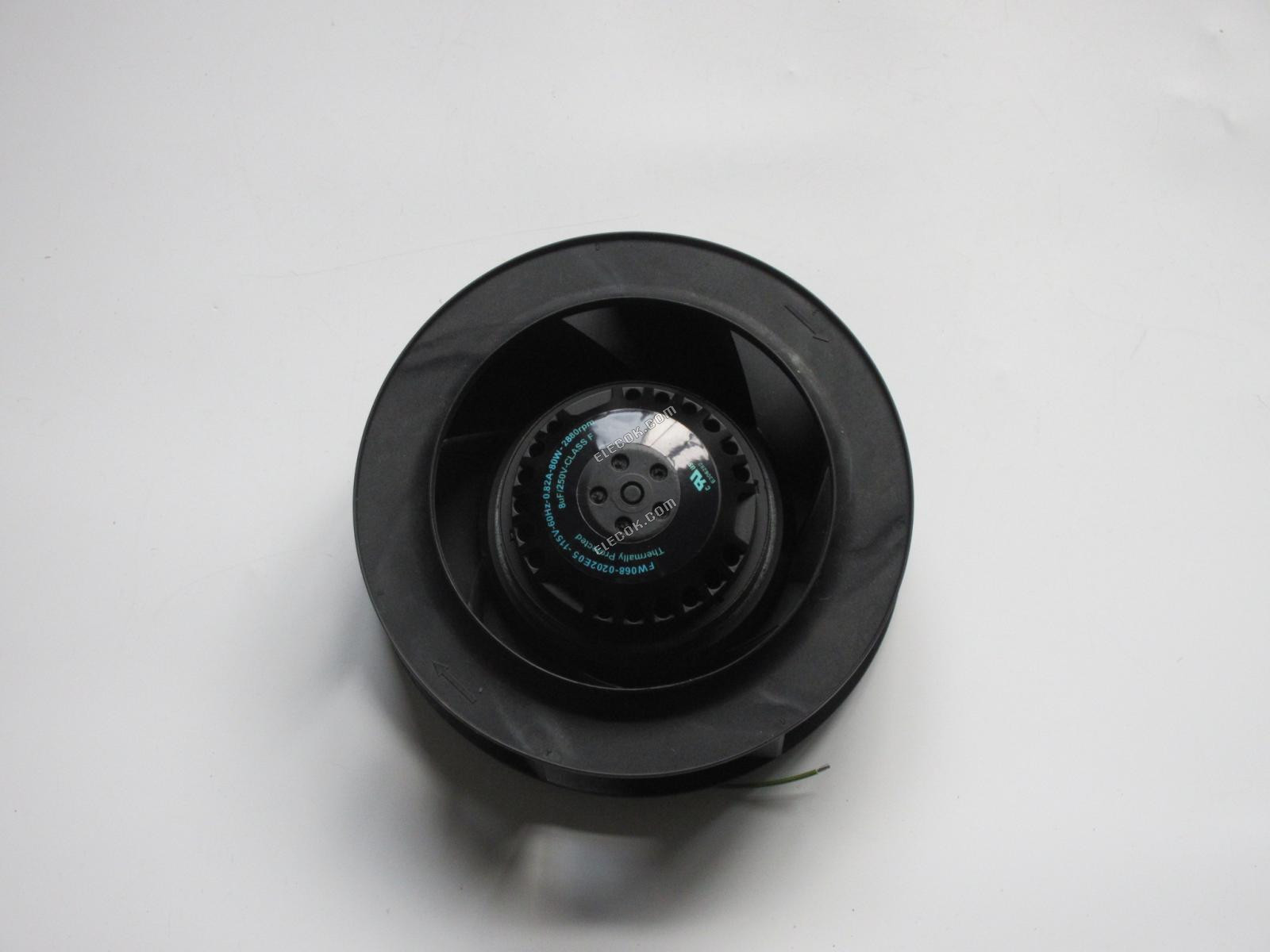 Fanstech FW068-0202E05 115V 0,82A 80W 4 vodiče Chladicí Ventilátor, Repasovaný Bez start-up kondenzátor 
