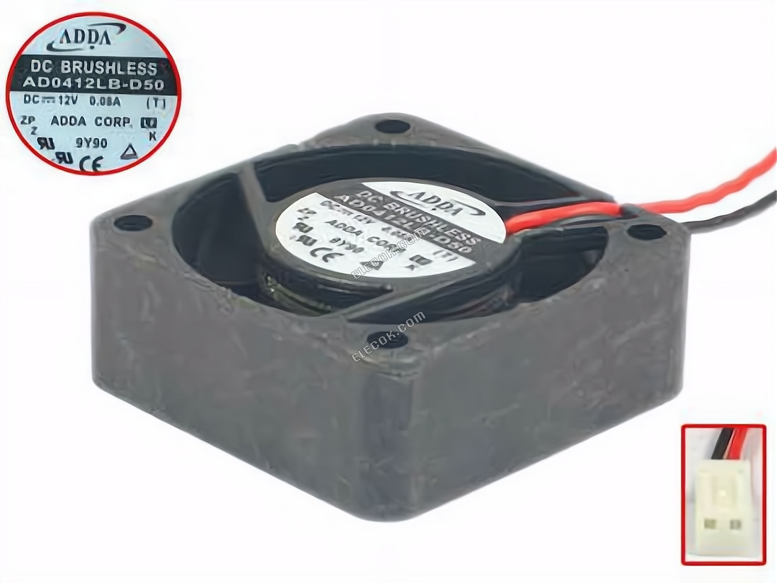 ADDA AD0412LB-D50 12V 0,08A 2 vodiče Chladicí Ventilátor 