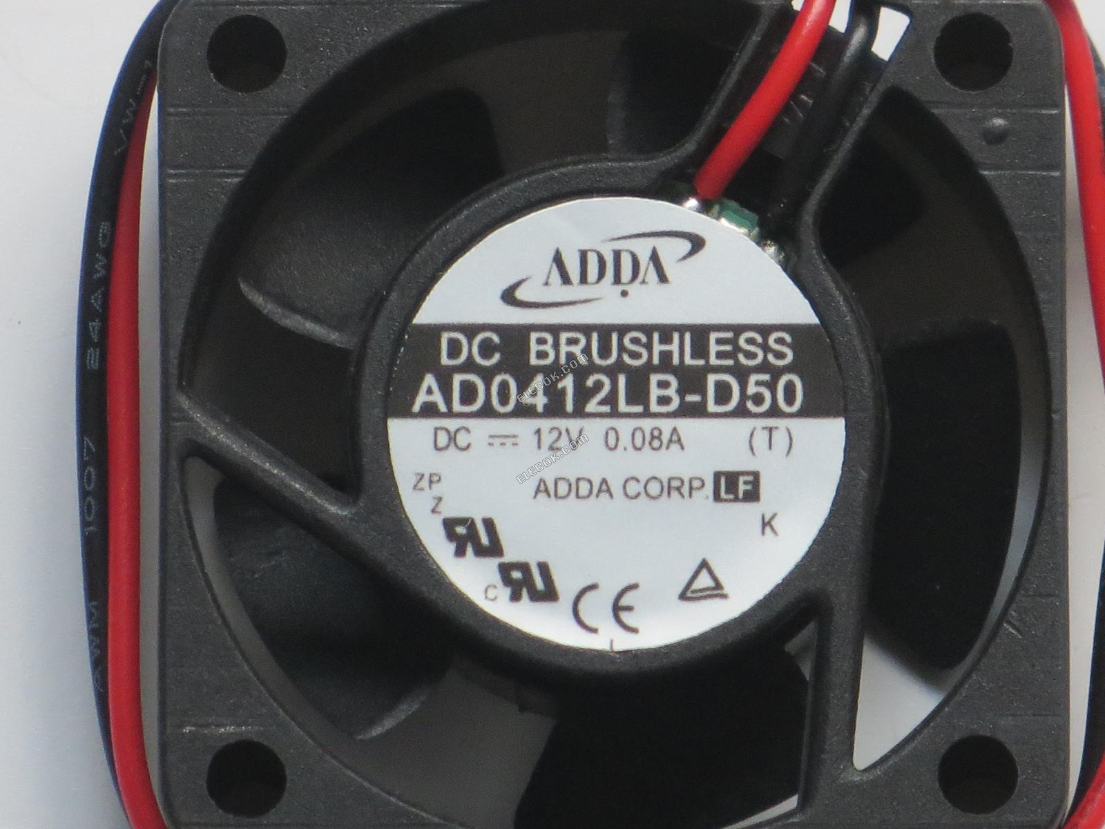 ADDA AD0412LB-D50 12V 0,08A 2 vodiče Chladicí Ventilátor 