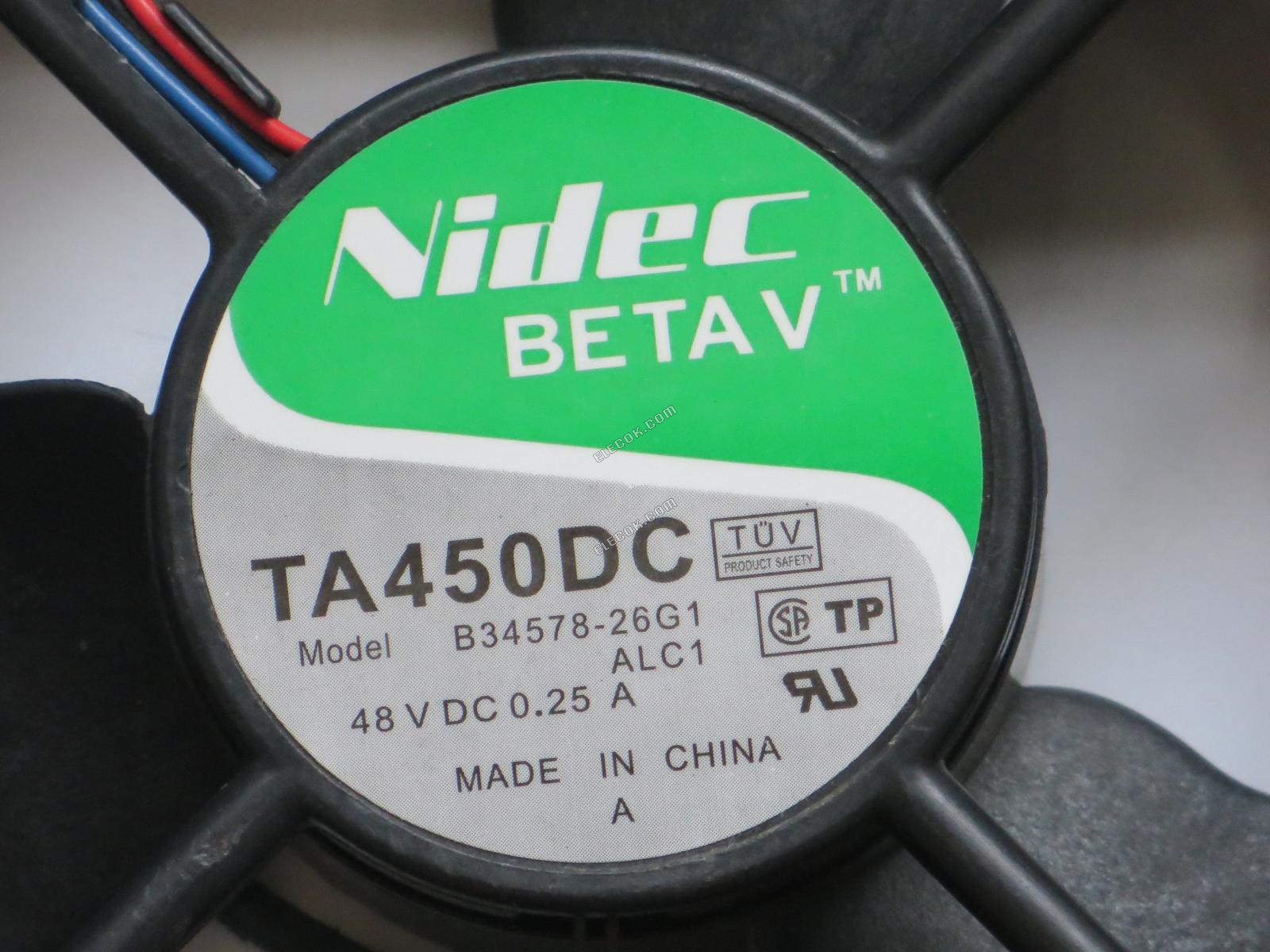 Nidec TA450DC B34578-26G1 48V 0,25A 3 vodiče Chladicí Ventilátor Použitý 