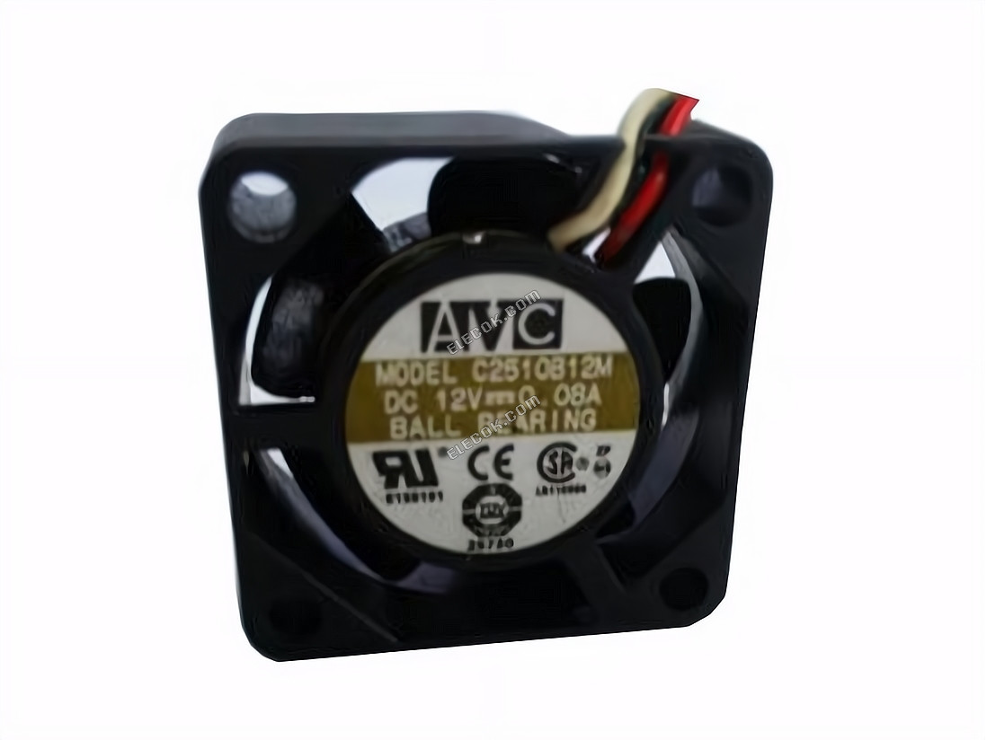 AVC C2510B12M Szerver Négyzetes Ventilátor C2510B12M 3 Vezeték 