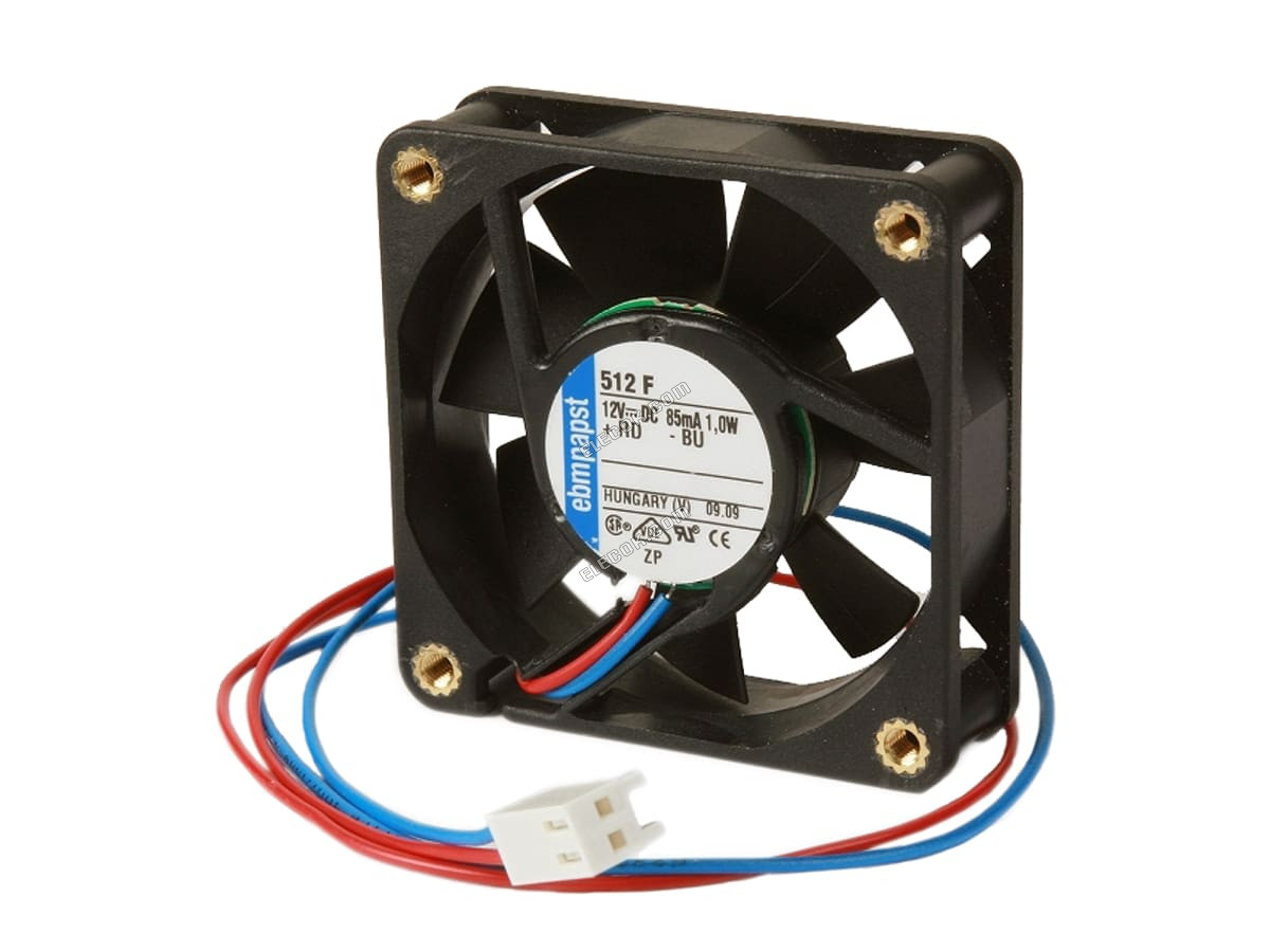 612FL-RS0 ebm-papst, 12 V dc, DC Axiális Ventilátor, 60 x 60 x 15mm, 19m³/h, 400mW 