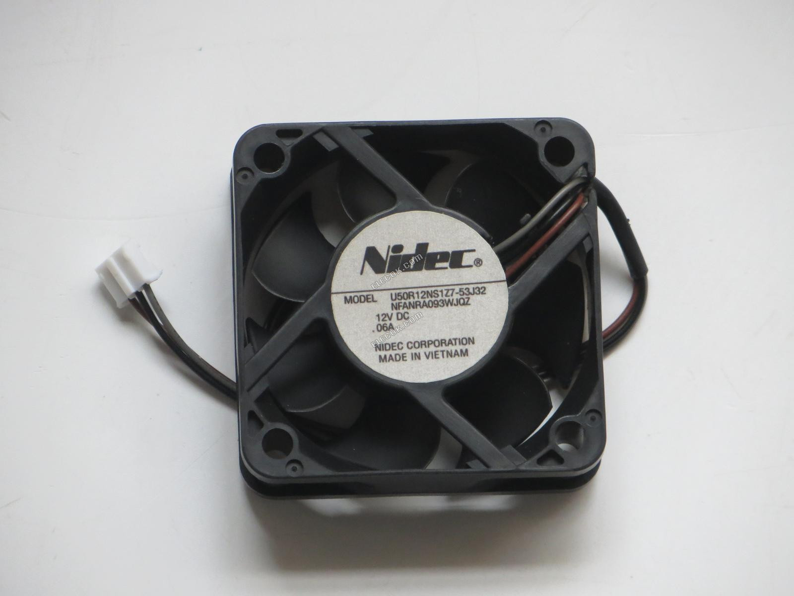 Nidec U50R12NS1Z7-53J32 Szerver - Négyzet Ventilátor sq50x50x15mm, 3 vezeték, 12V 0,06A 