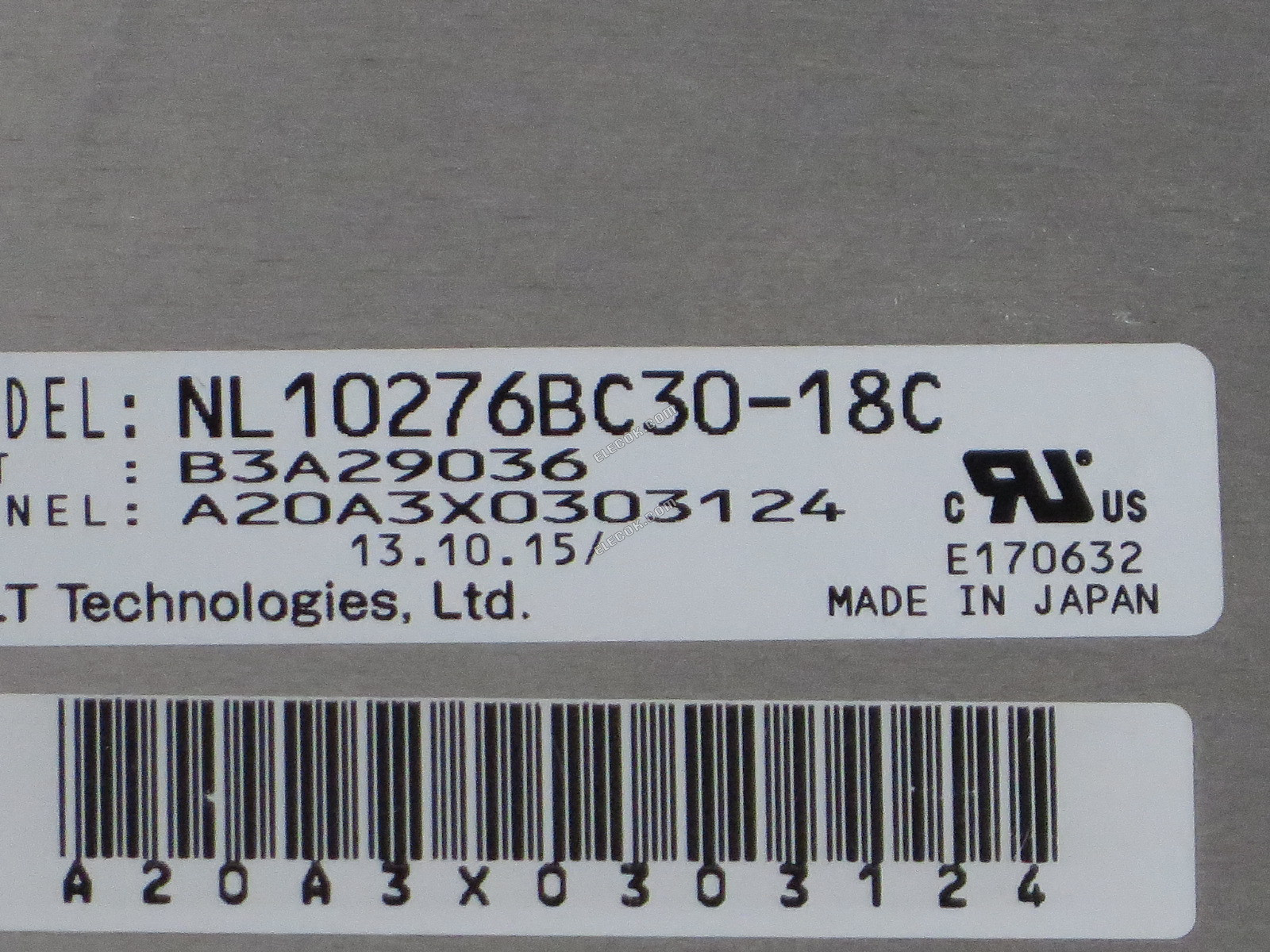 NL10276BC30-18C NEC 15.0" A-Si TFT-LCD Panel használt 