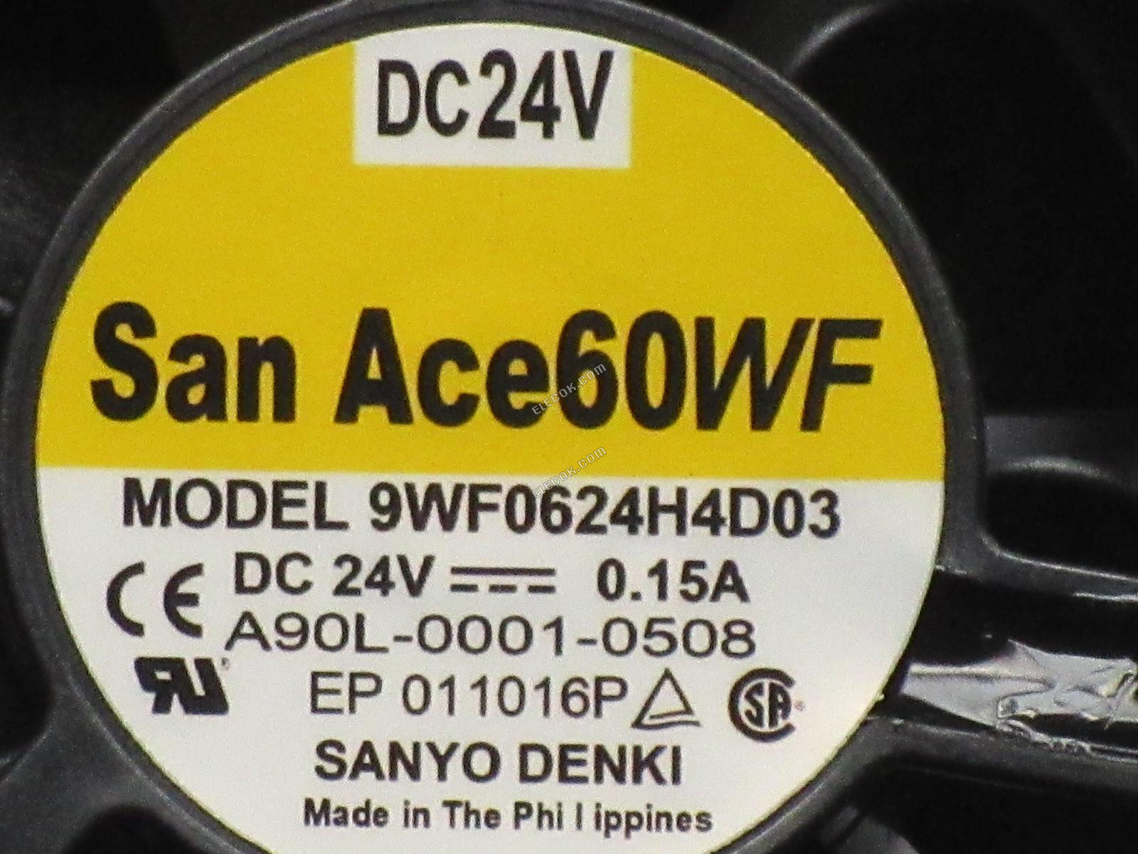 ACE 60WF Sanyo 6025 9WF0624H4D03 24V 0,15A 3 vezeték Fanuc inverter ventilátor, új 