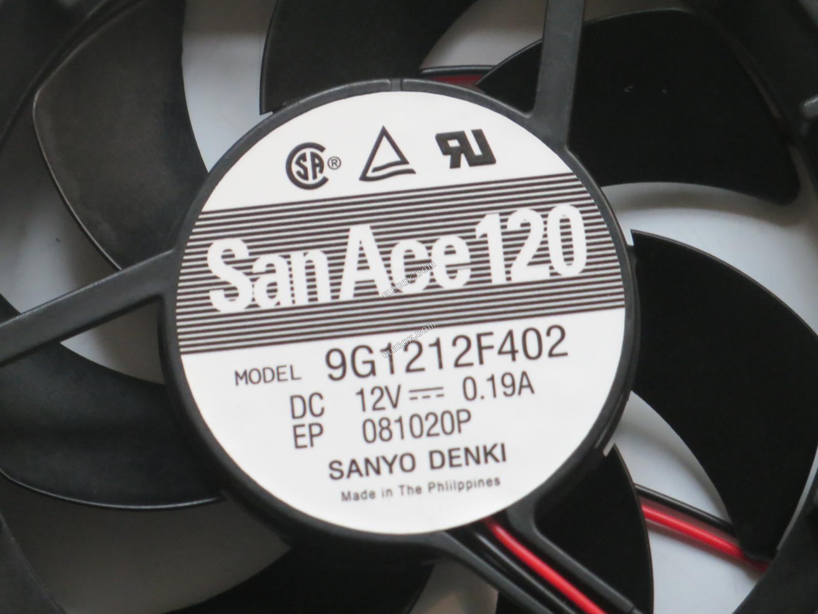Sanyo 9G1212F402 12V 0,19A 2 vezeték Hűtőventilátor 