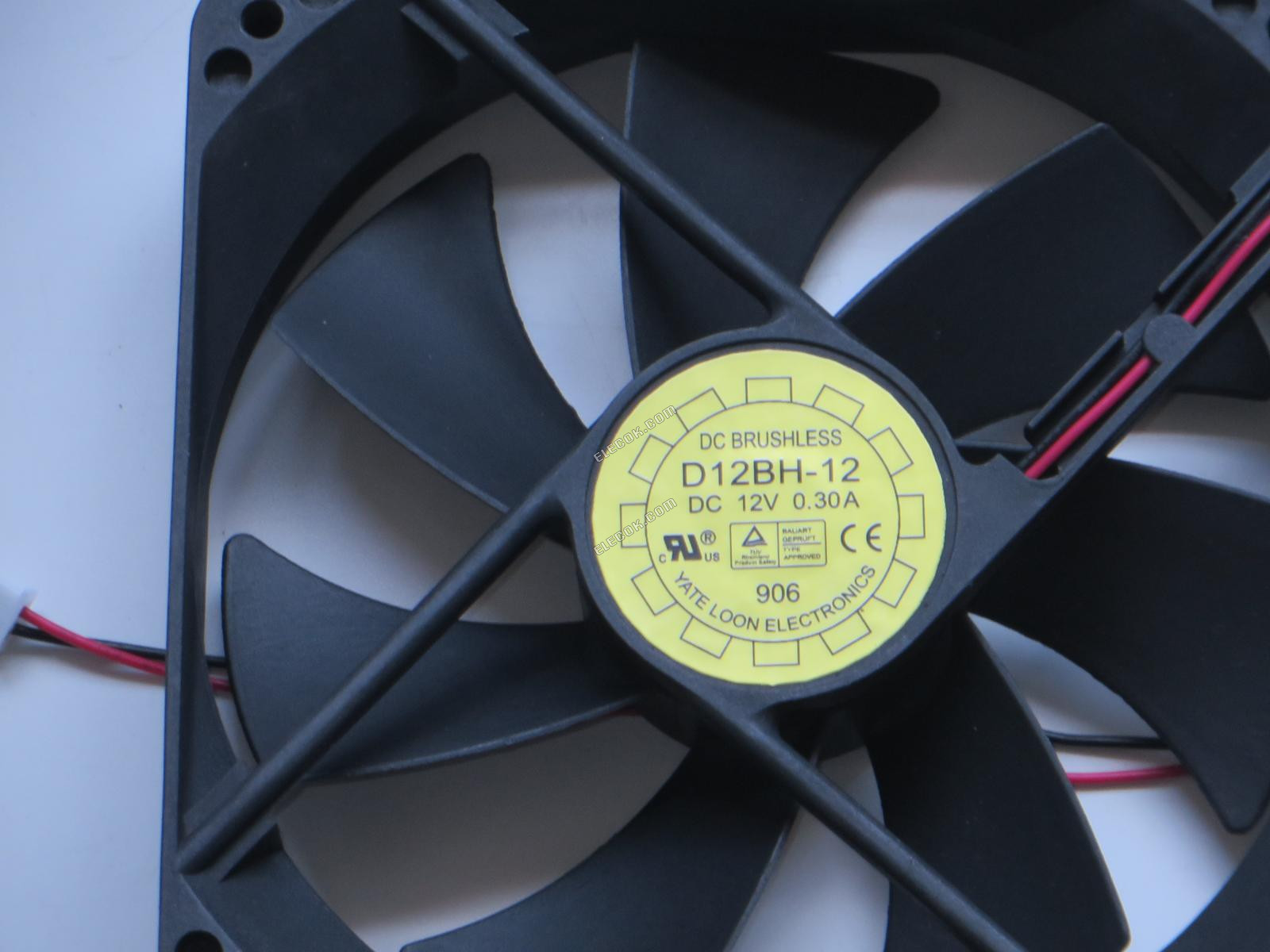 YATE LOON D12BH-12 12V 0,3A 2 vodiče Chladicí Ventilátor 