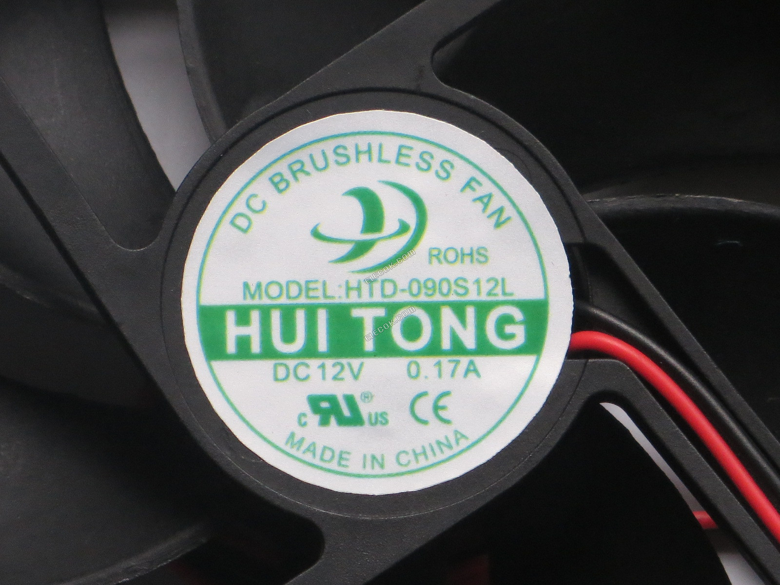 HUI TONG HTD-090S12L 12V 0,17A 2 vezeték Hűtőventilátor 