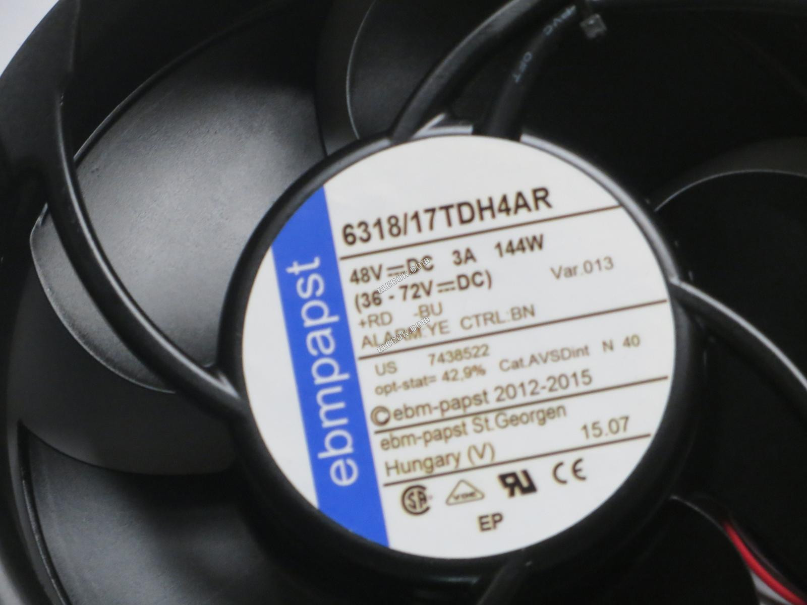 Ebmpapst 6318/17TDH4AR 48V 144W 4 vezeték hűtőventilátor 