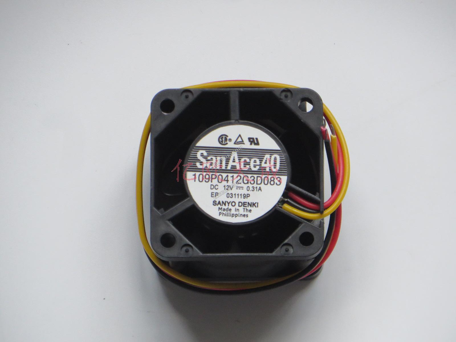 SANYO 109P0412G3D083 12V 0,31A 3 vodiče Chladicí Ventilátor 