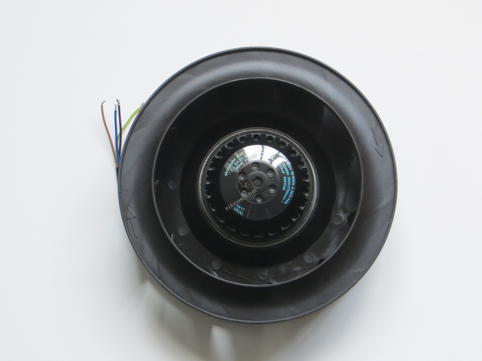 ebmpapst R2E220-AA40-C2 TW 230V 50/60HZ 0,38/0.40A 85/90W 4 vezeték Hűtőventilátor, felújított 