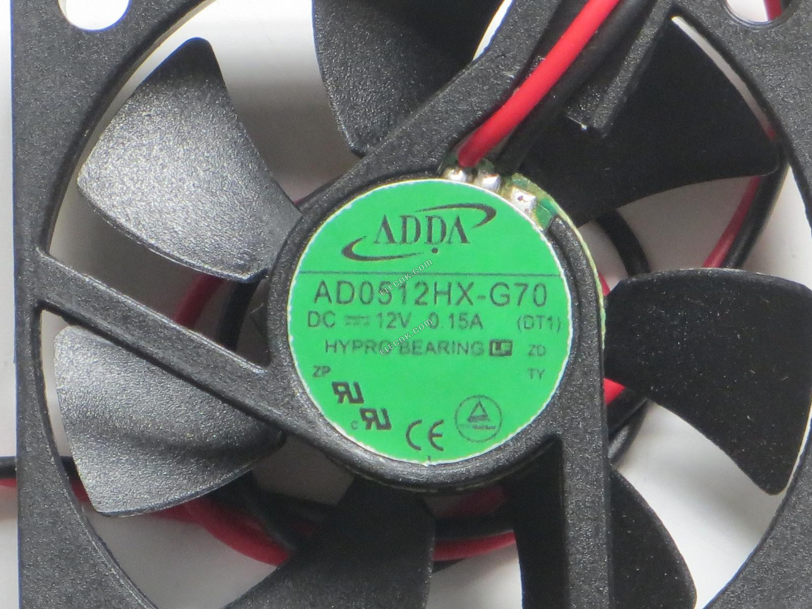 ADDA AD0512HX-G70 12V DC 0,15A 2 vezeték Hűtőventilátor 