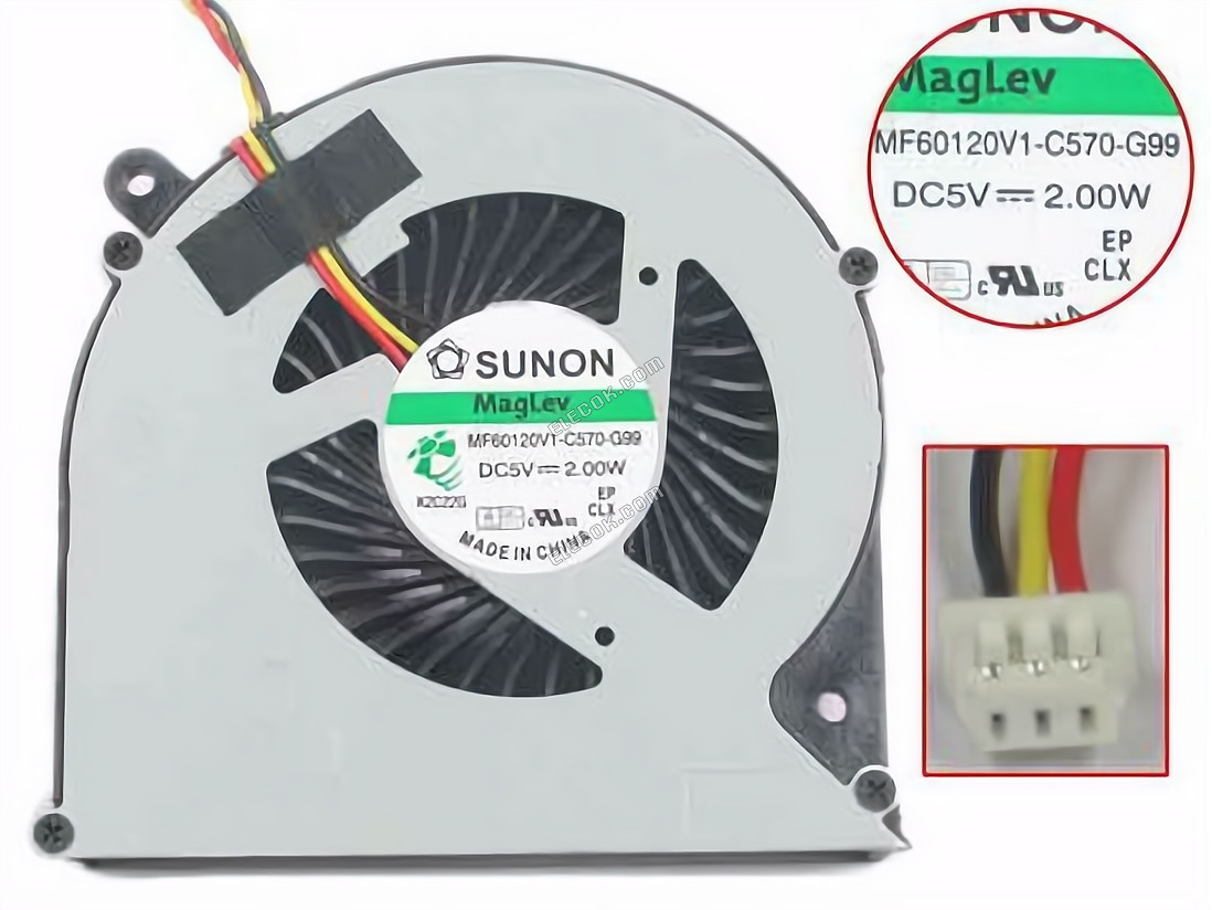 SUNON MF60120V1-C570-G99 Hűtőventilátor 5V 2.0W, w20x3x3 3-pin 