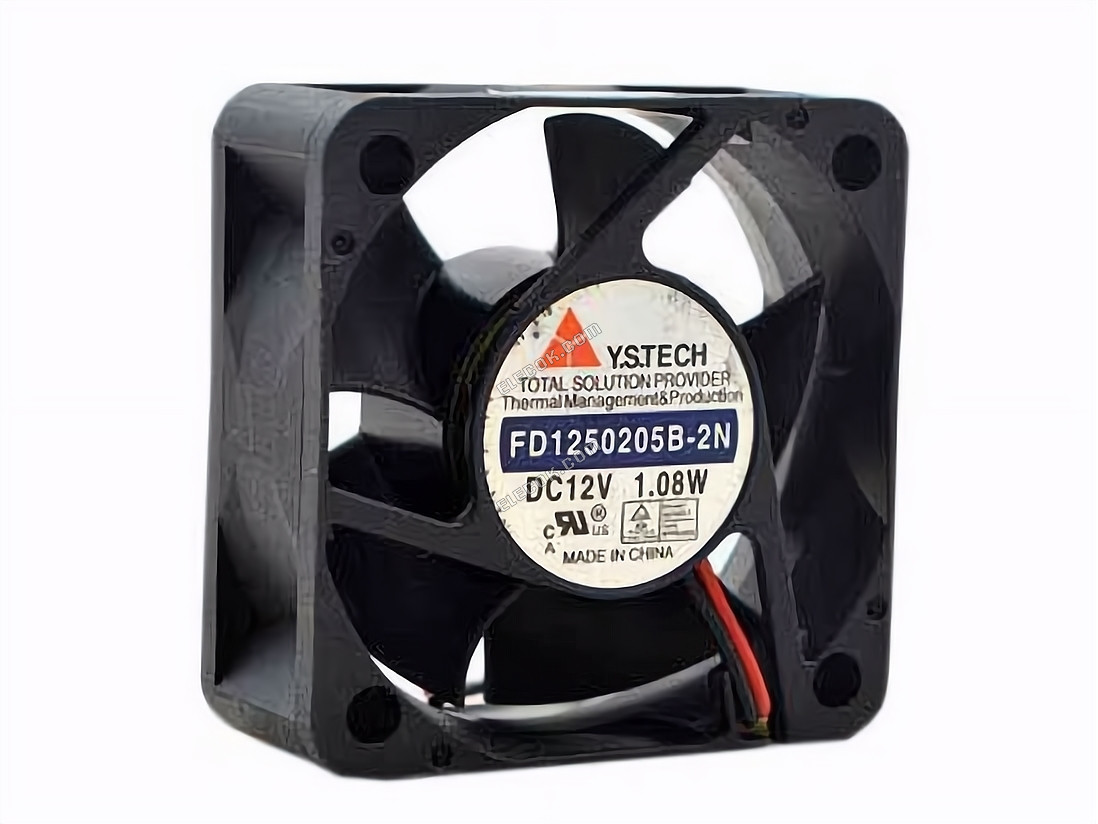 Y.S.TECH FD1202505B-2N 12V 1,08W 2 vodiče Chladicí Ventilátor 