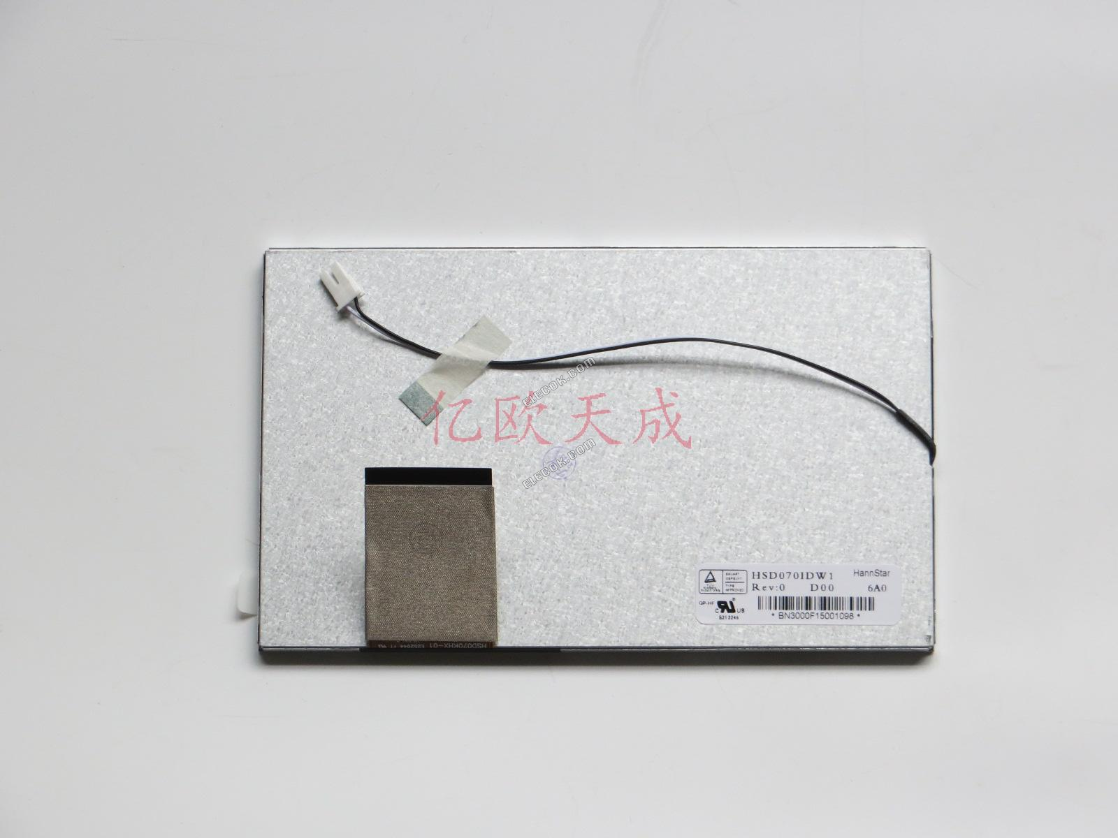 HSD070IDW1-D00 HannStar 7.0" a-Si TFT-LCD Panel bez dotek 
