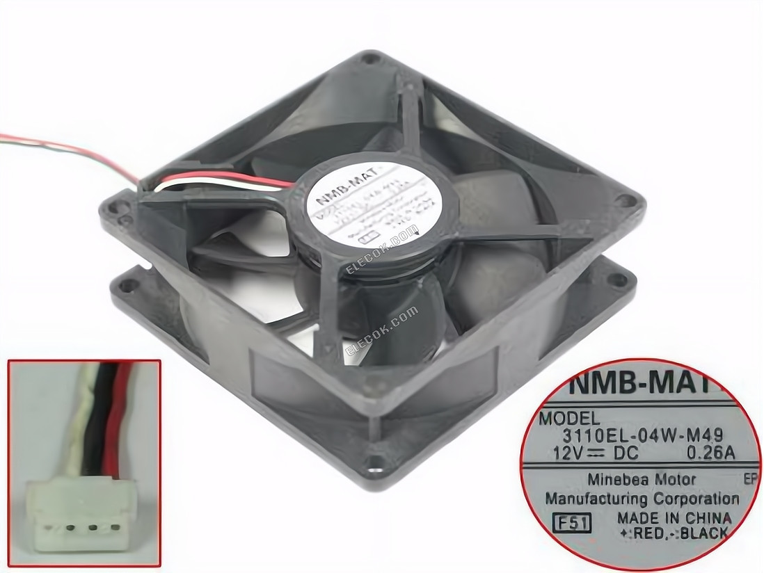 NMB 3110EL-04W-M49 12V 0,26A 3 vezeték Hűtőventilátor 
