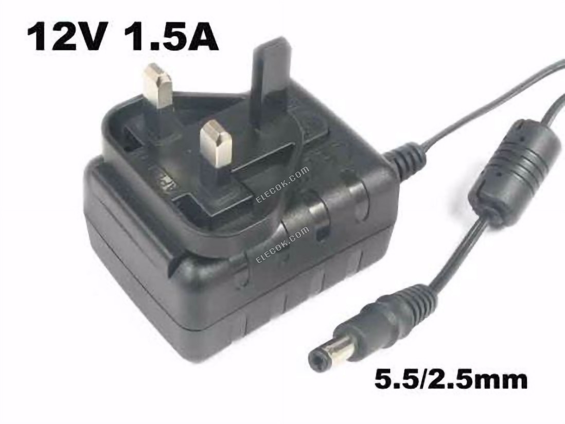 APD / Asian Teljesítmény Devices WA18Q12R VáLTóáRAM Adapter 5V-12V 12V 1,5A, 5,5/2.5mm, UK 3-Pin 