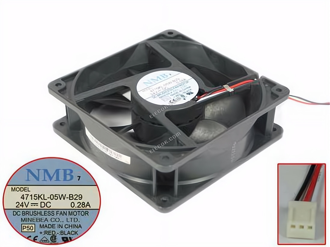 NMB 4715KL-05W-B29 24V 0,28A 3 vodiče Chladicí Ventilátor 