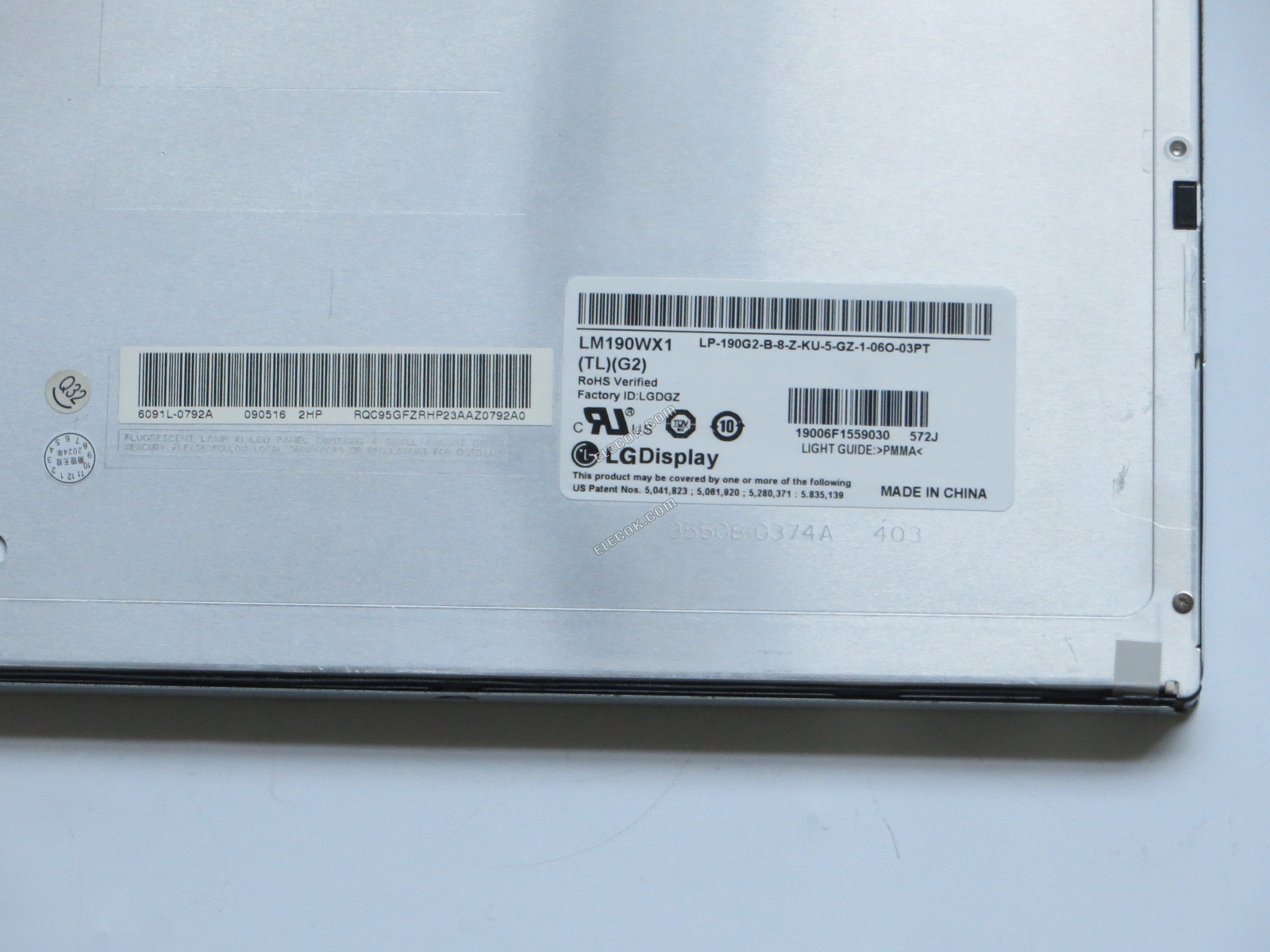 LM190WX1-TLG2 LG Display 19.0" A-Si TFT-LCD Panel 