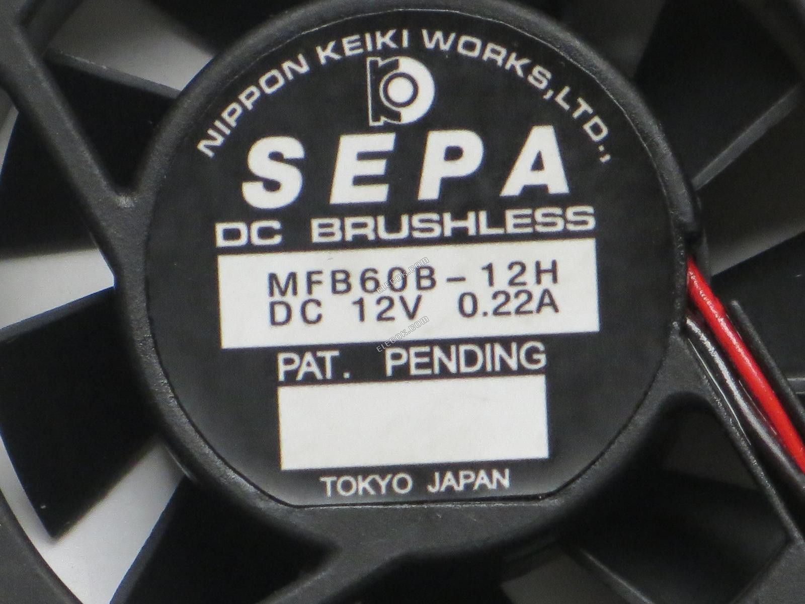 SEPA MFB60B-12H 12V 0,22A 2 vezeték Hűtőventilátor 