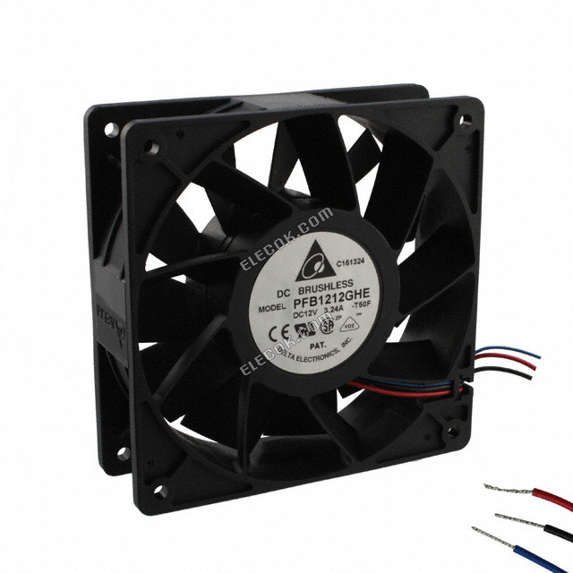 DELTA PFB1212GHE-T50F 12V 3,24A 3 vezeték Hűtőventilátor 