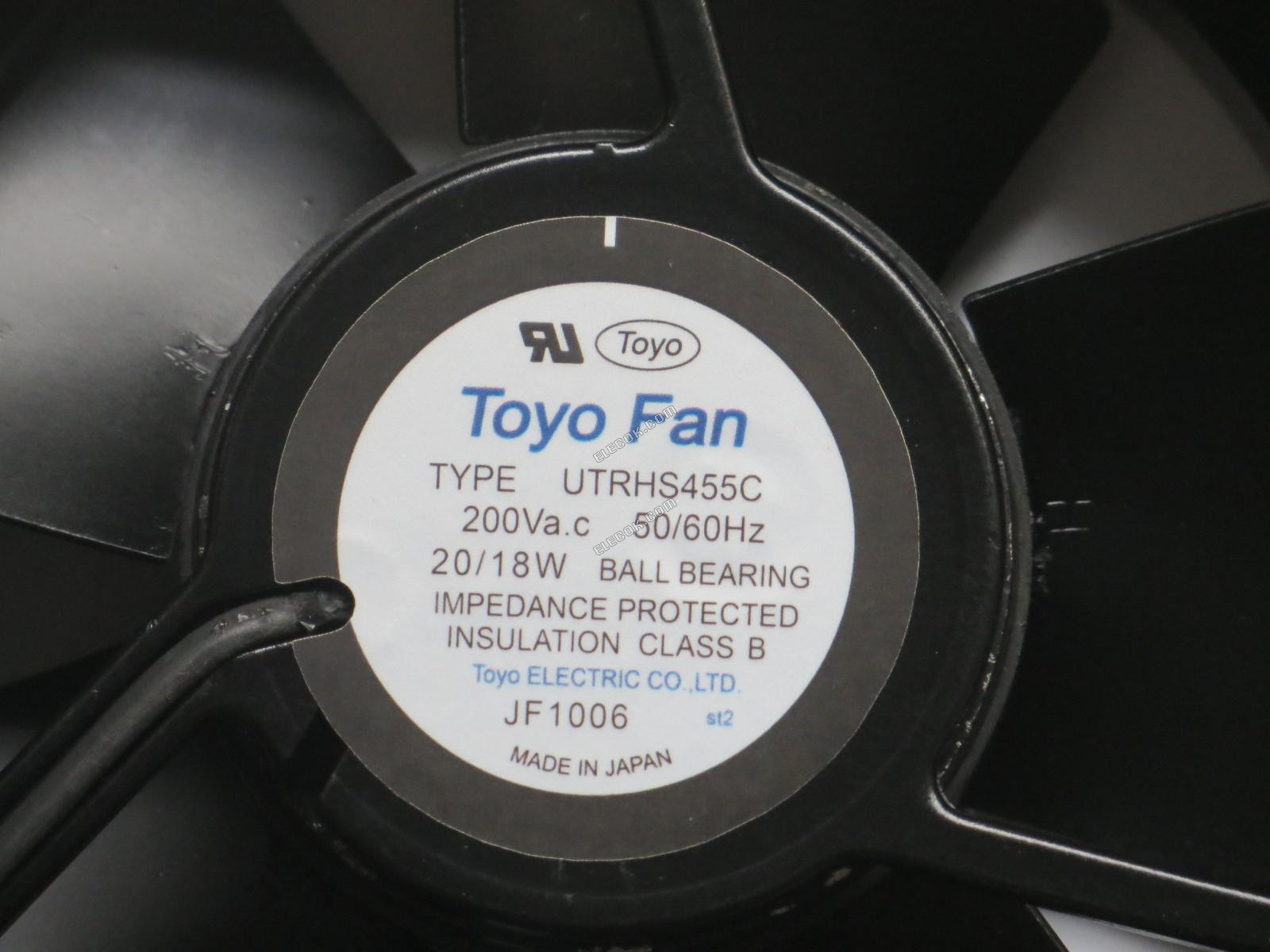 TOYO UTRHS455C 200V 20/18W 2 vodiče Chladicí Ventilátor 