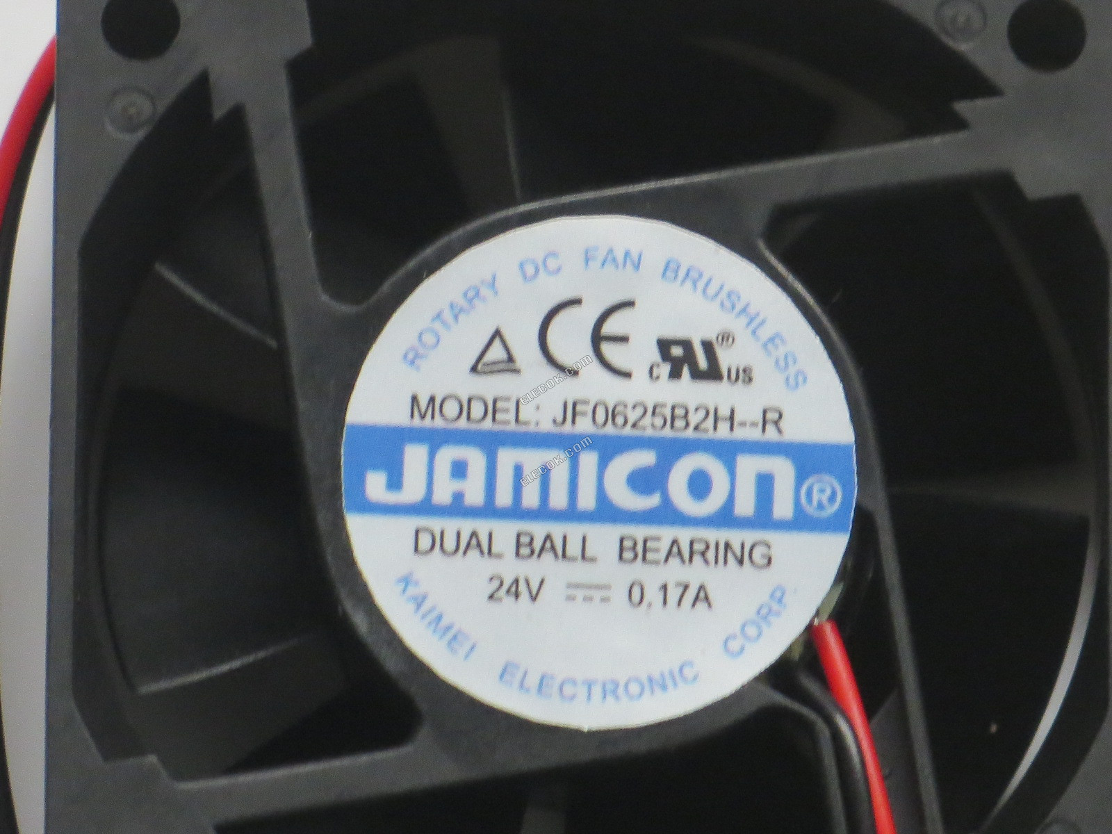 Jamicon JF0625B2H-R Server - čtvercový Ventilátor 24V0.17A, sq60x60x25mm, 2W 2 Vodiče 