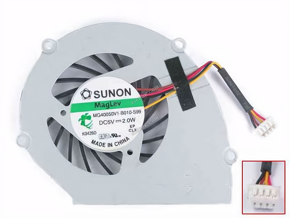 SUNON MG40050V1-B010-S99 5V 2W 4 vezeték Hűtőventilátor 