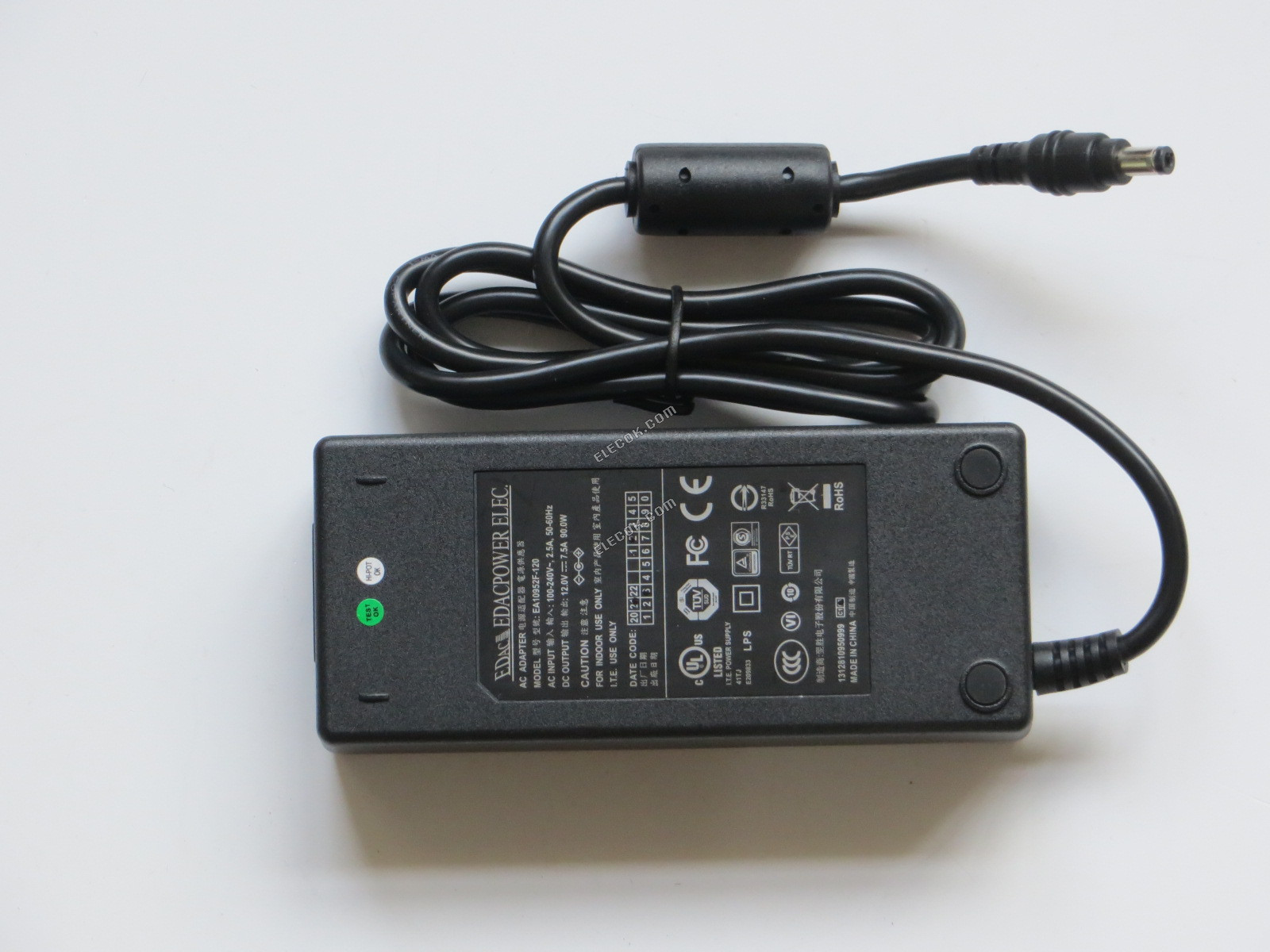 EDAC EDACPOWER ELEC 12V7.5A EA10952F-120, csatolófelület egyezik 5.5*2.5MM 