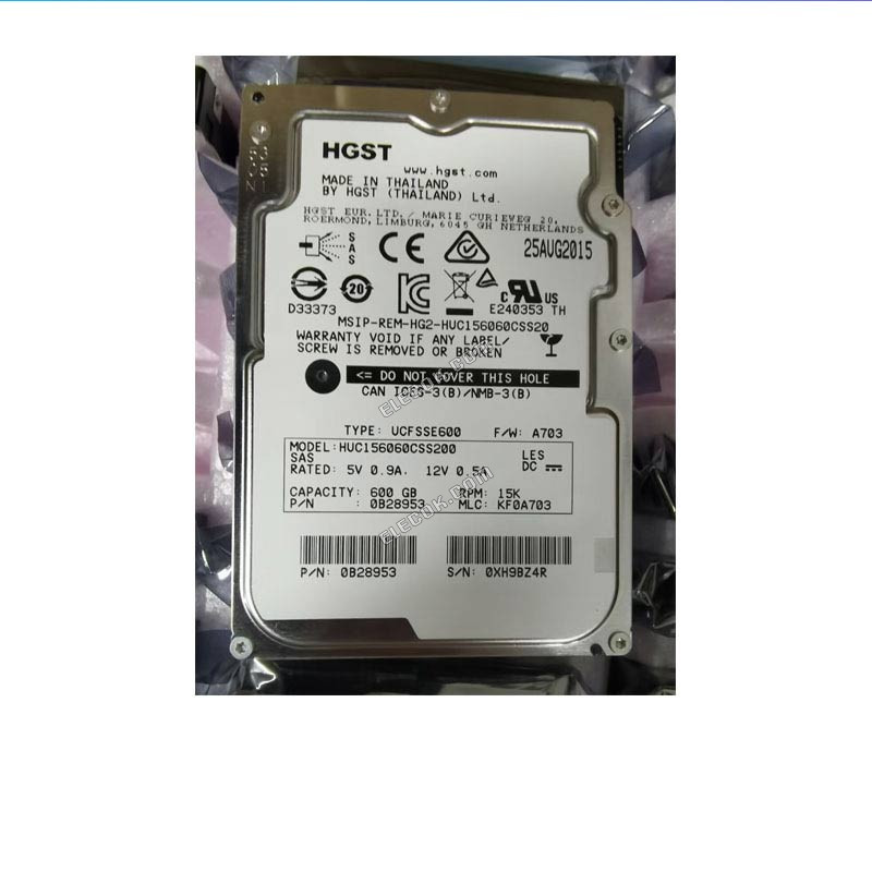 HGST / Hitachi HUC156060CSS200 0B28953 600G 15K SAS 2.5 12Gb hard drive