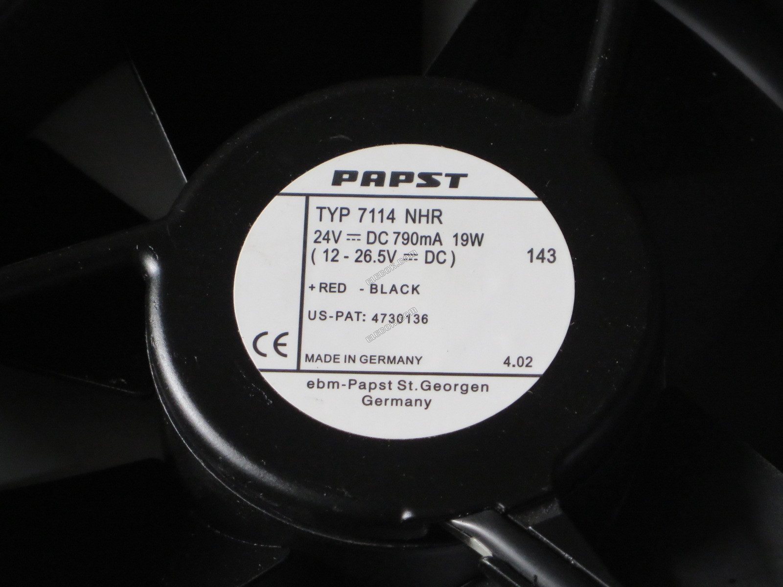 EBM-Papst 7114NHR 24V 790mA 19W 2 vodiče Chladicí Ventilátor 