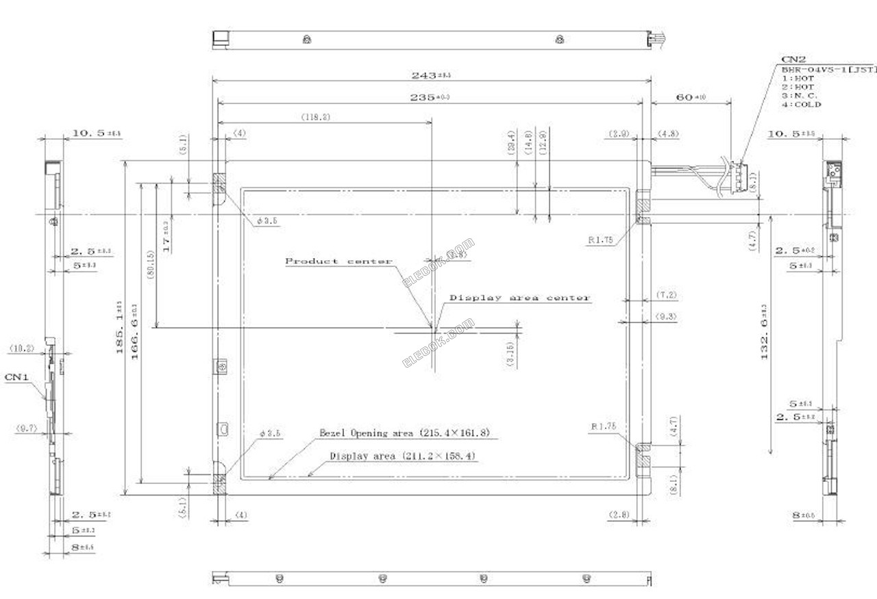 NL6448BC33-74E NEC 10,4" A-Si TFT-LCD Panel 