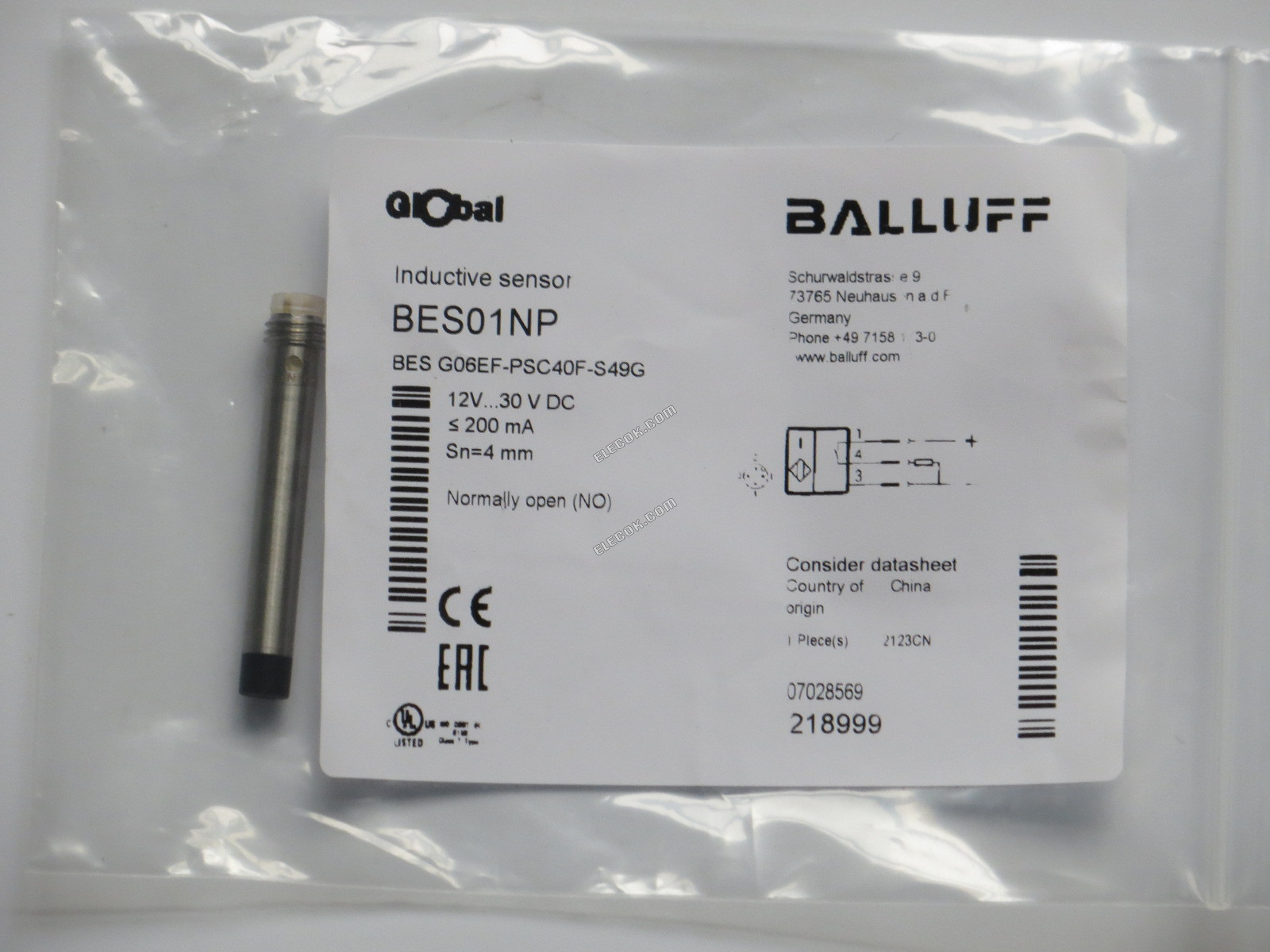 Balluff BES01NP BES G06EF-PSC40F-S49G Inductive Közelségérzékelők 