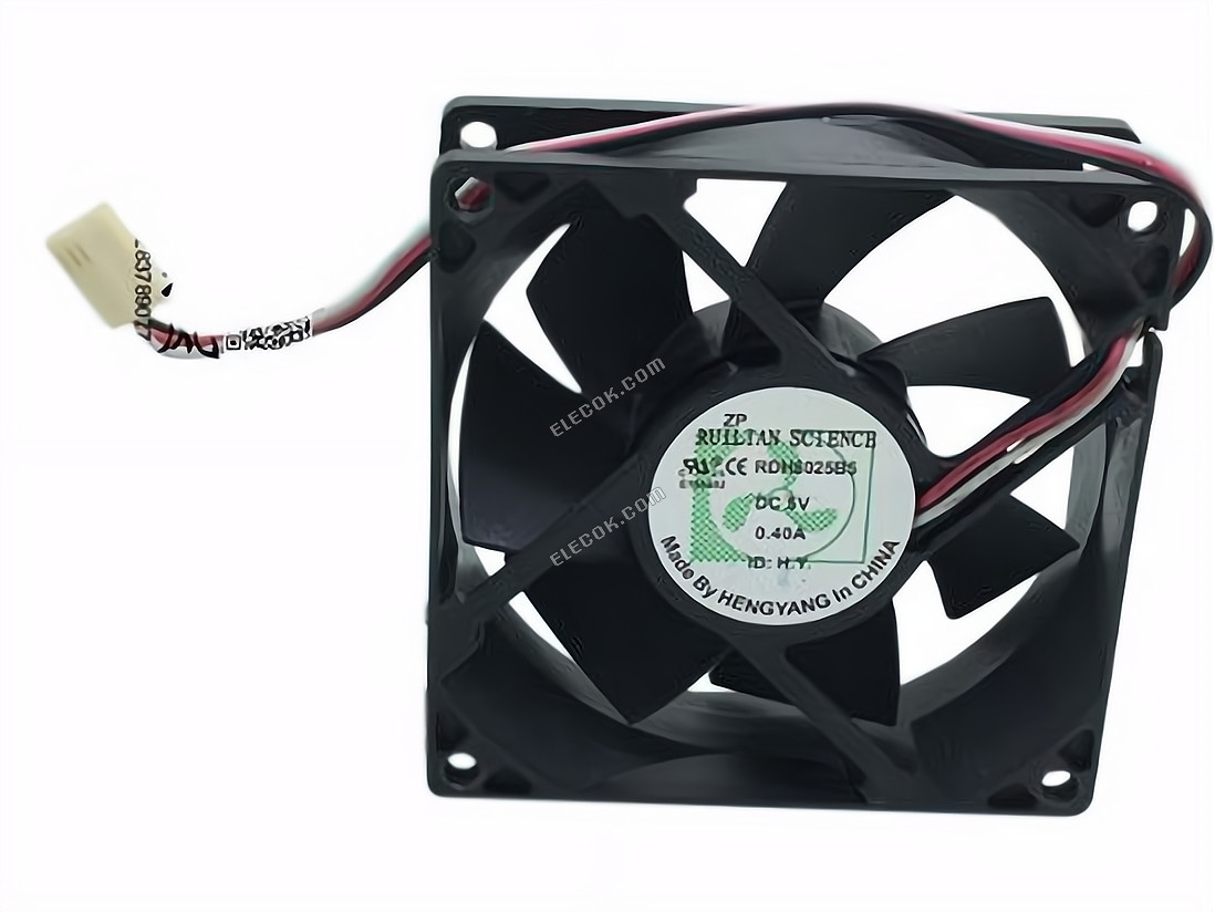RUILIAN / HENG YANG RDH8025B5 Szerver Négyzetes Ventilátor RDH8025B5 3 Vezeték 