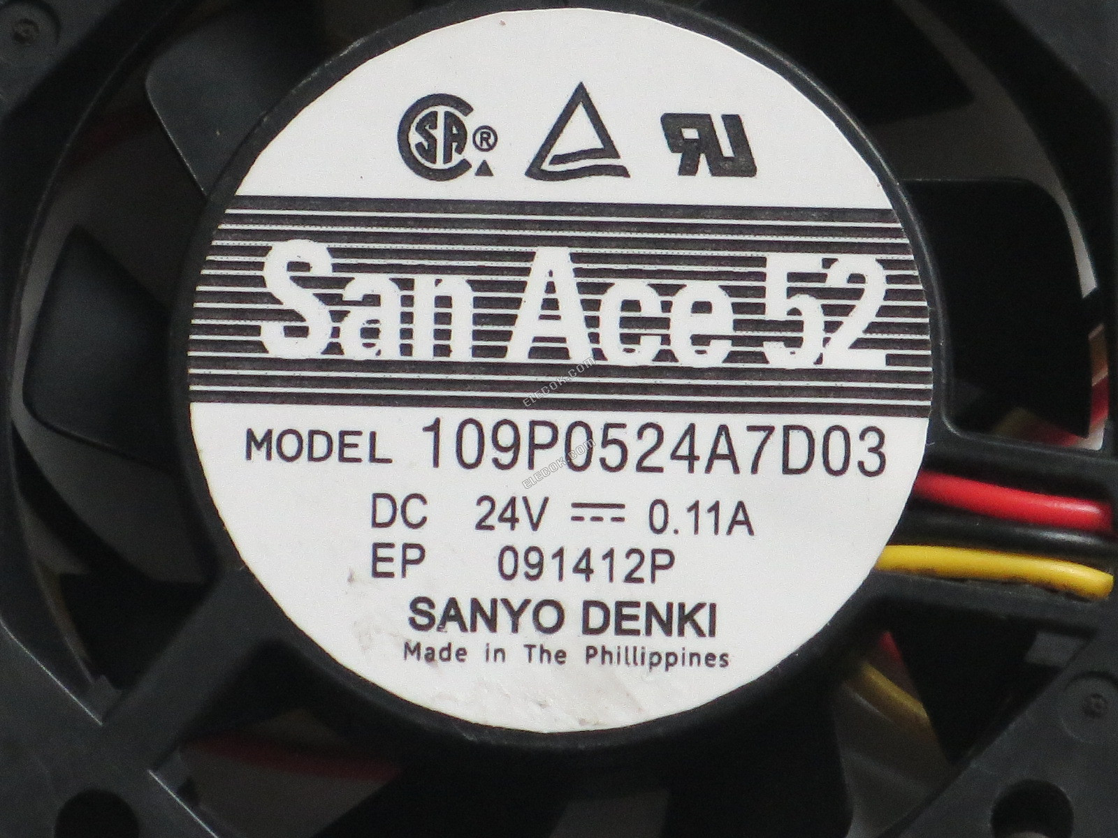 SANYO 109P0524A7D03 24V 0,11A 3 vezeték hűtőventilátor, felújított 
