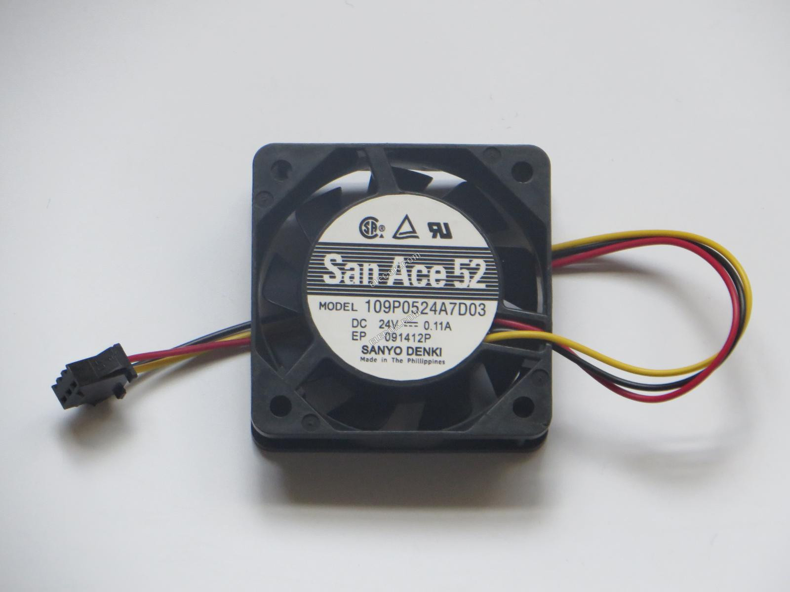 SANYO 109P0524A7D03 24V 0,11A 3 vezeték hűtőventilátor, felújított 