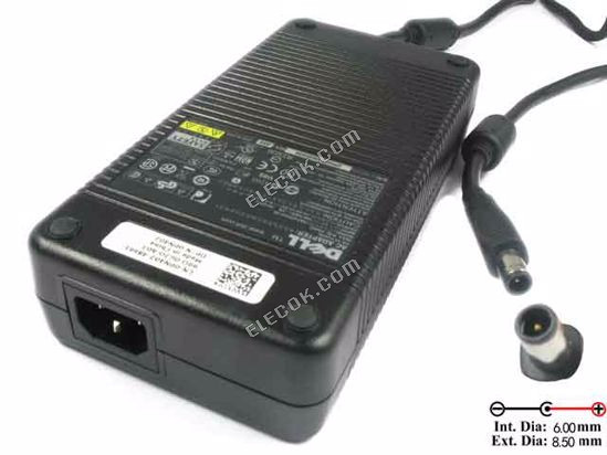 Dell XPS M1730 AC Adaptér - NOVý Originální 19.5V 11,8A, 8,5/6.0mm S Pin, IEC C14 