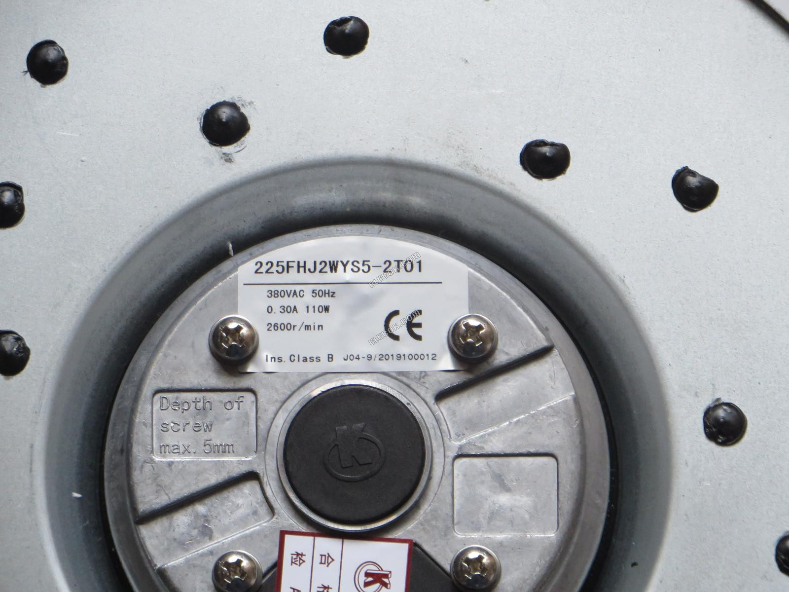 SOK MOTOR 225FHJ2WYS5-2T01 380V 0,3A 110W 4 vodiče Chladicí Ventilátor, Průměr 225MM 