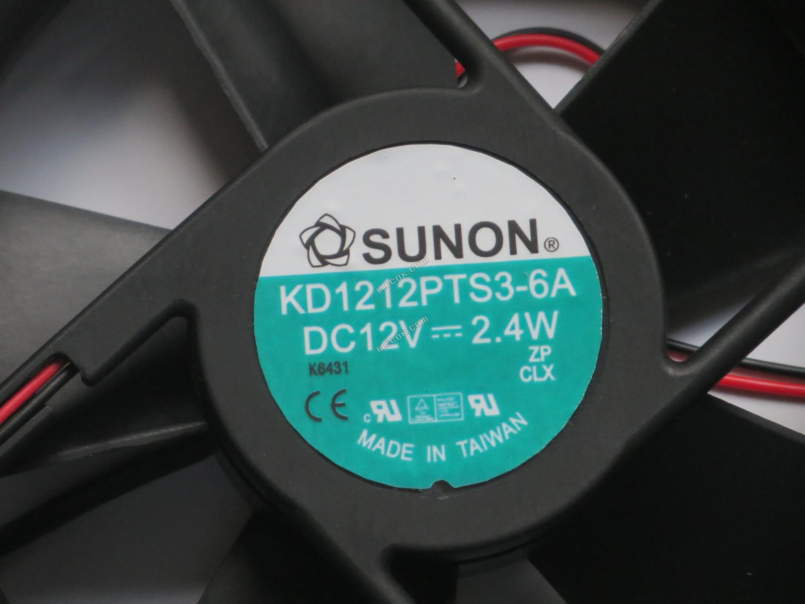 SUNON KD1212PTS3-6A 12V DC 2,4W 2 vezeték Hűtőventilátor 