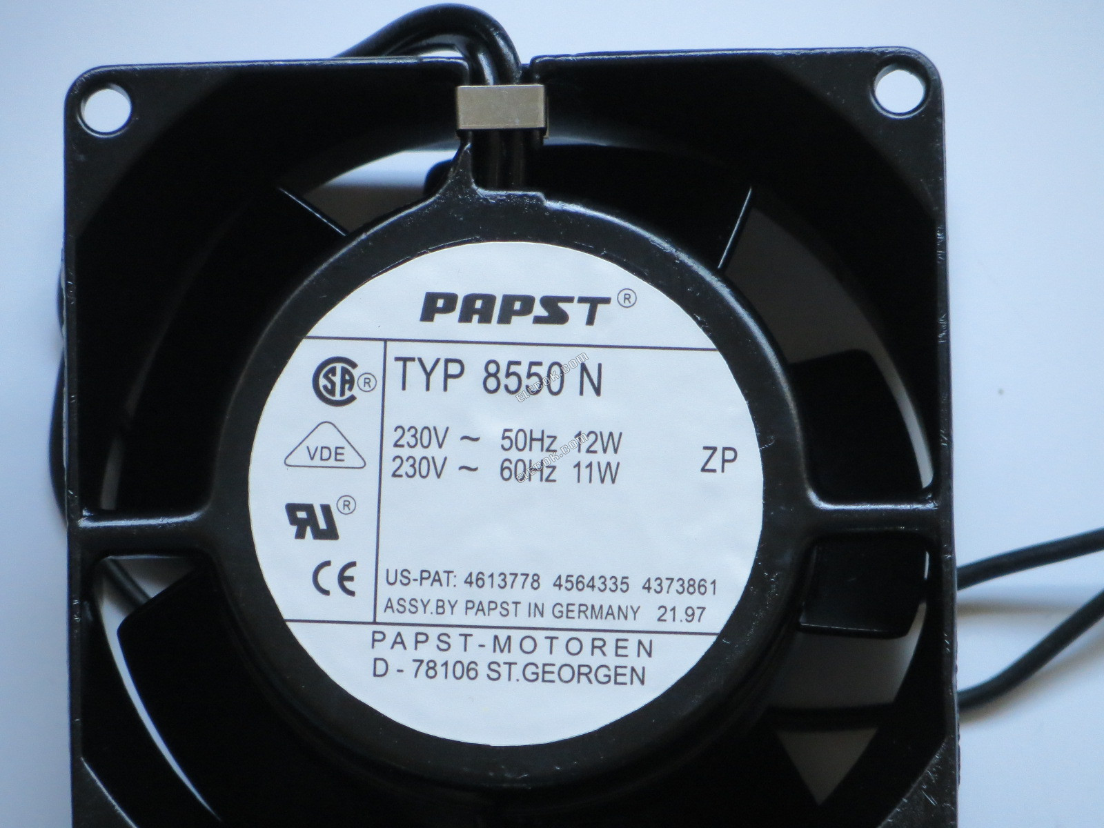 EBM-Papst 8550N 230V 12/11W 2 vezeték Hűtőventilátor, felújított 