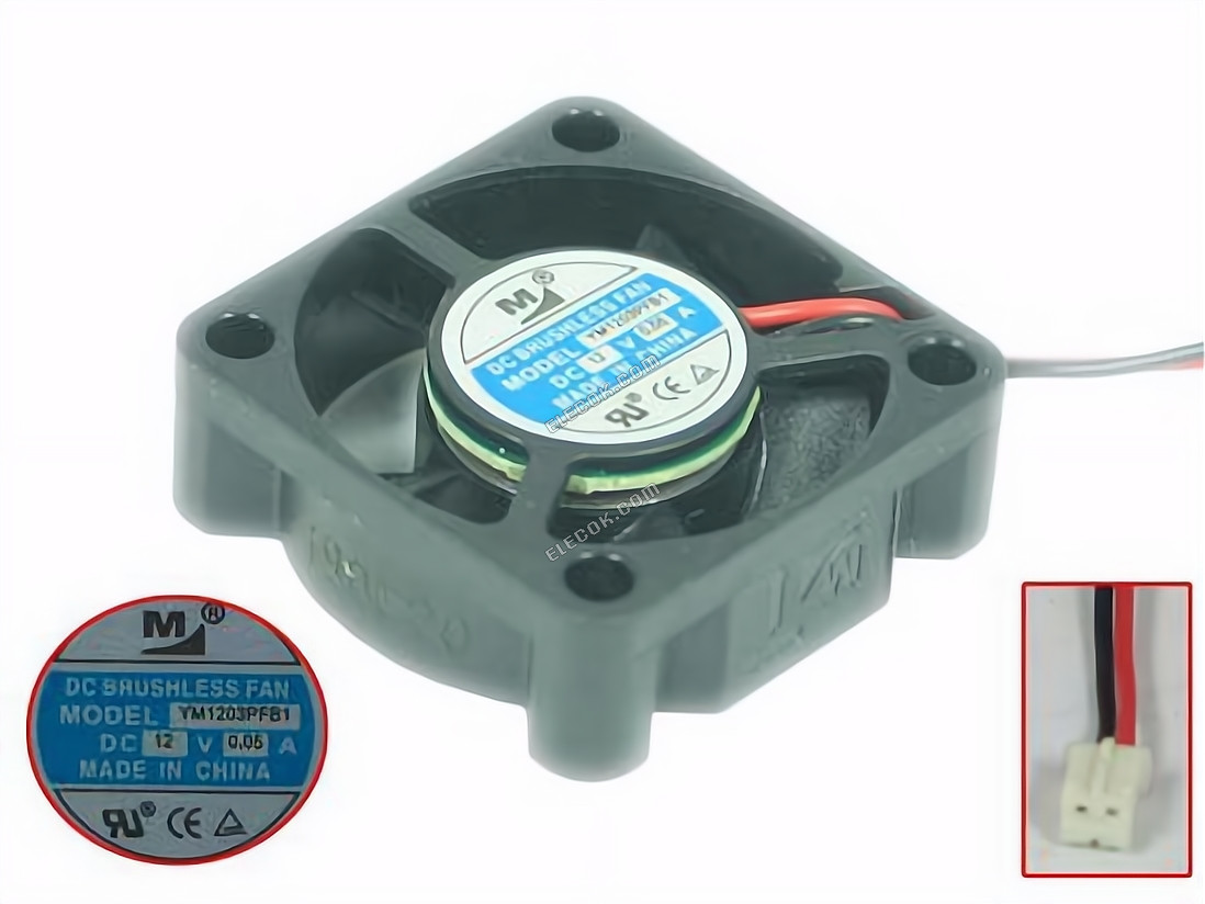 M YM1203PFB1 12V 0,06A 2 vodiče Chladicí Ventilátor 
