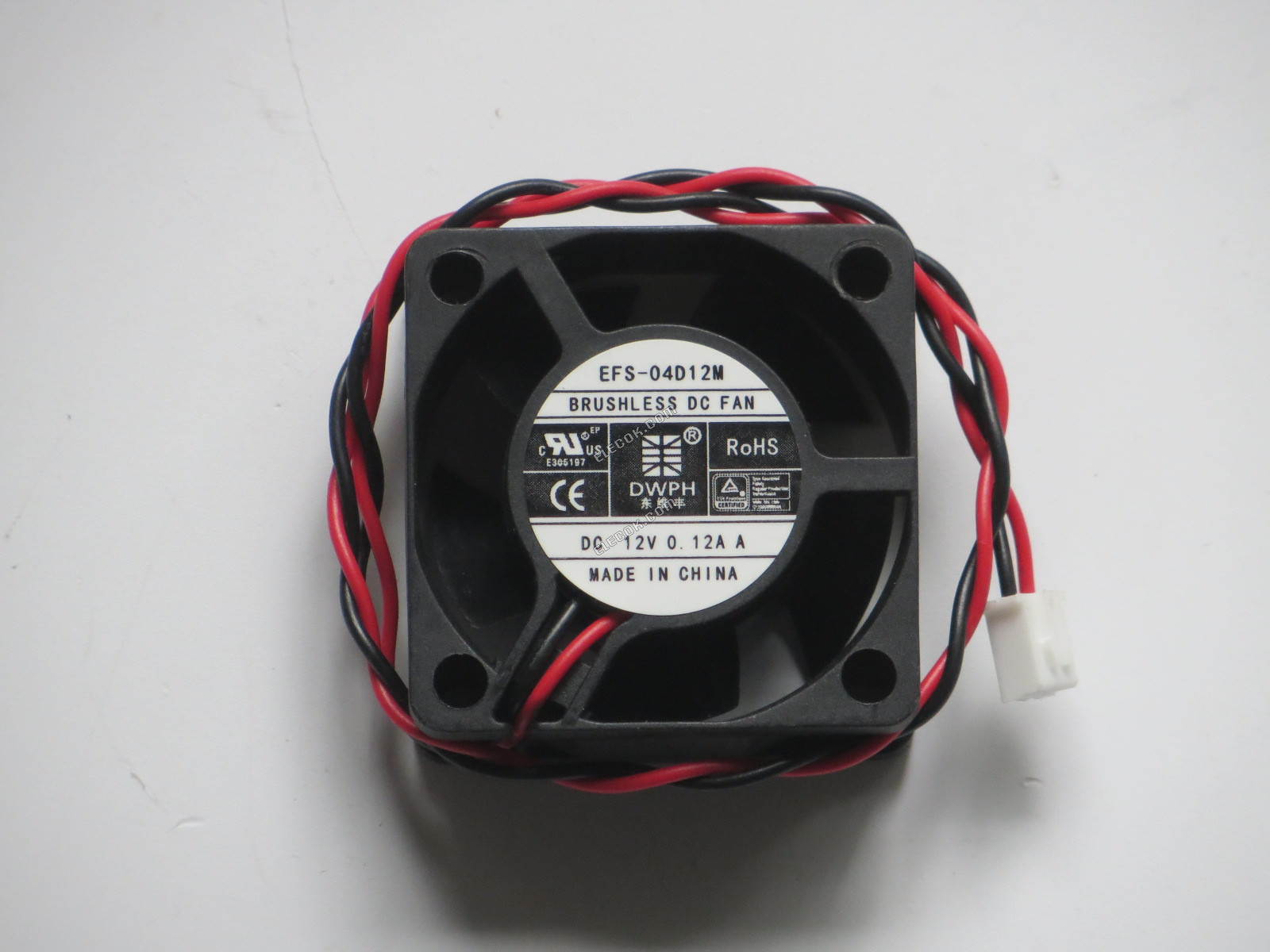 DWPH EFS-04D12M 12V 0,12A 2 vodiče Chladicí Ventilátor 