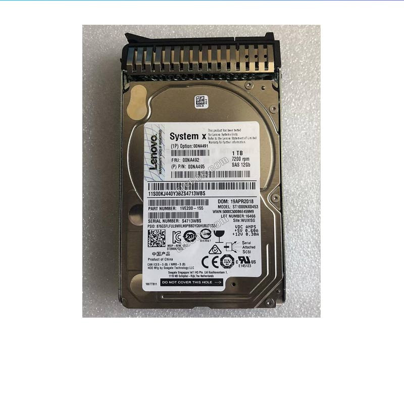IBM Lenovo 00NA491 00NA492 1T 1TB 2.5 12Gb SAS X3650 M5 X6 HDD