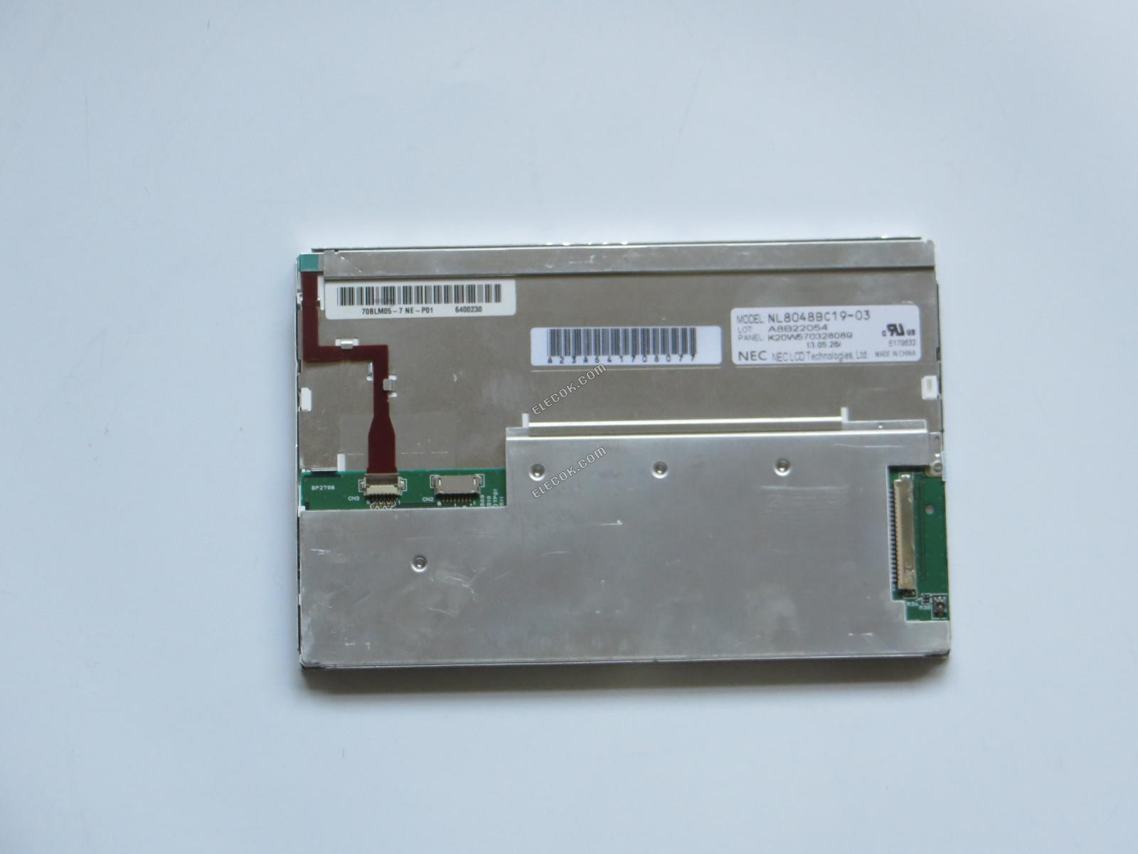 NL8048BC19-03 NEC 7.0" A-Si TFT-LCD Panel használt 