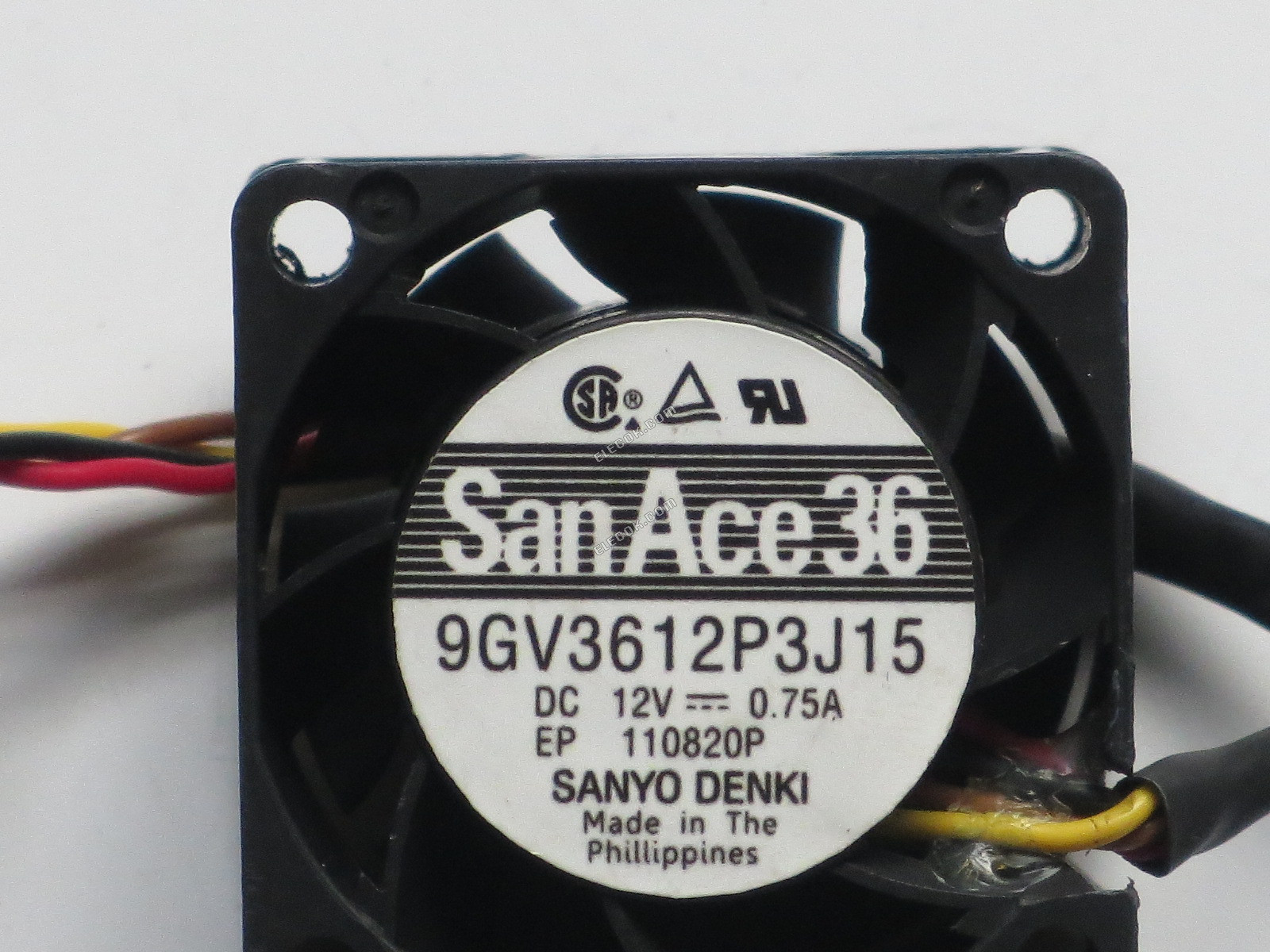 Sanyo Denki 9GV3612P3J15 12V 0,75A 4wries Szerver Négyzetes Ventilátor 