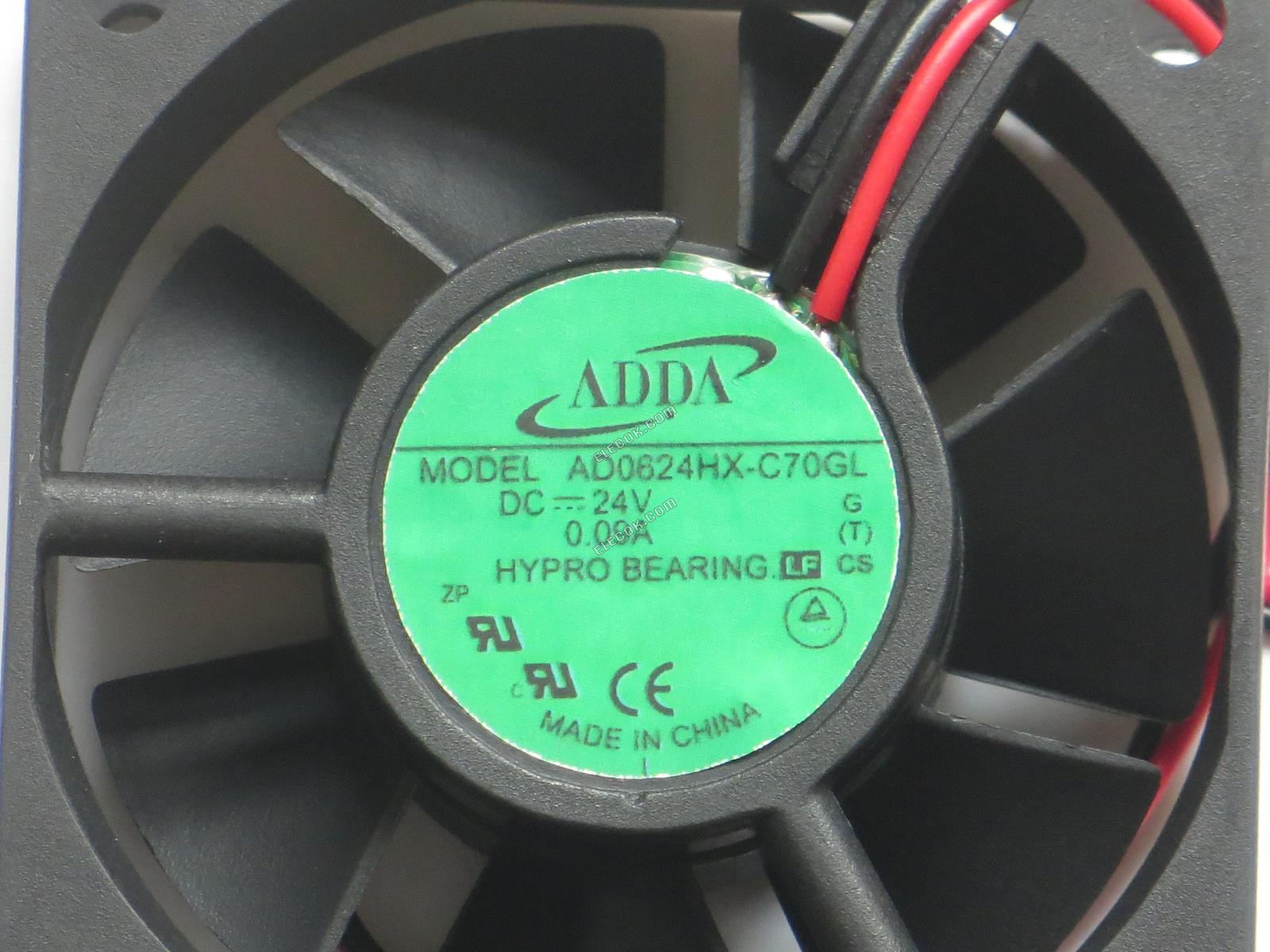 ADDA AD0624HX-C70GL 24V 0,09A 2 vodiče Chladicí Ventilátor 