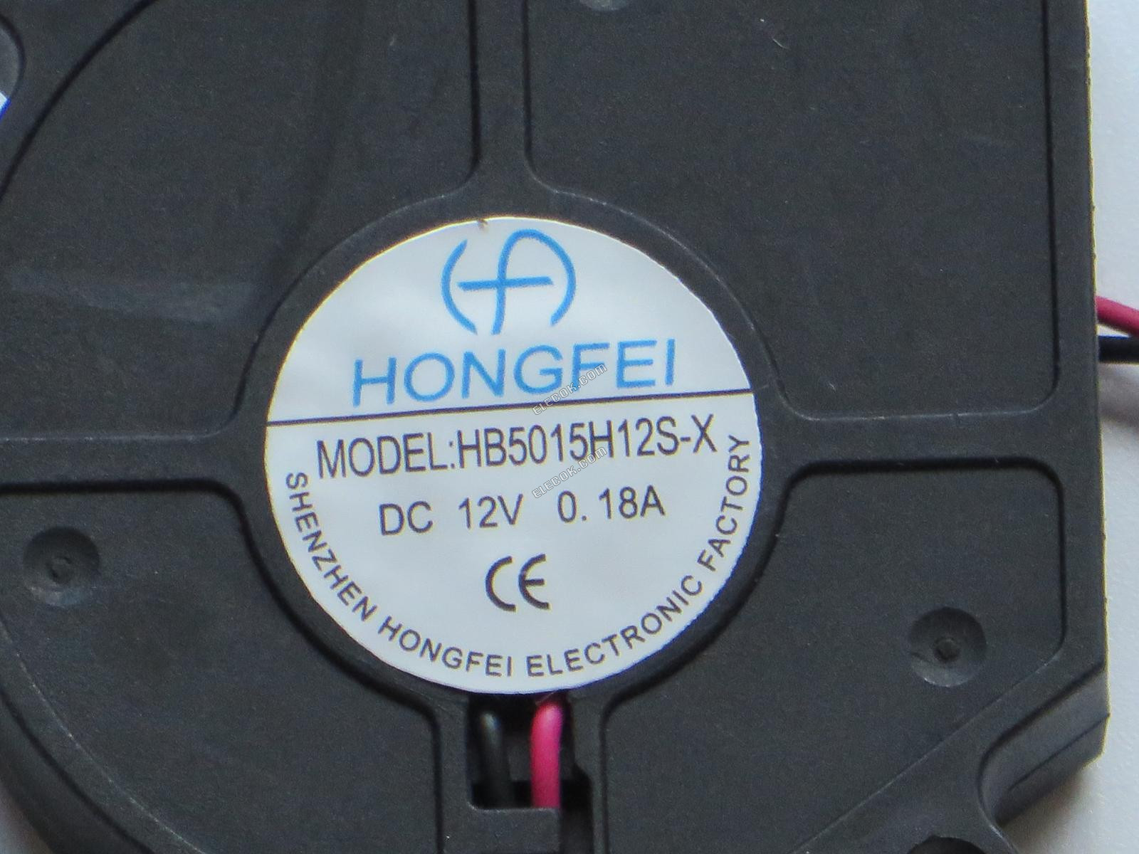 HONGFEI HB5015H12S-X 12V 0,18A 2 vodiče Chladicí Ventilátor 
