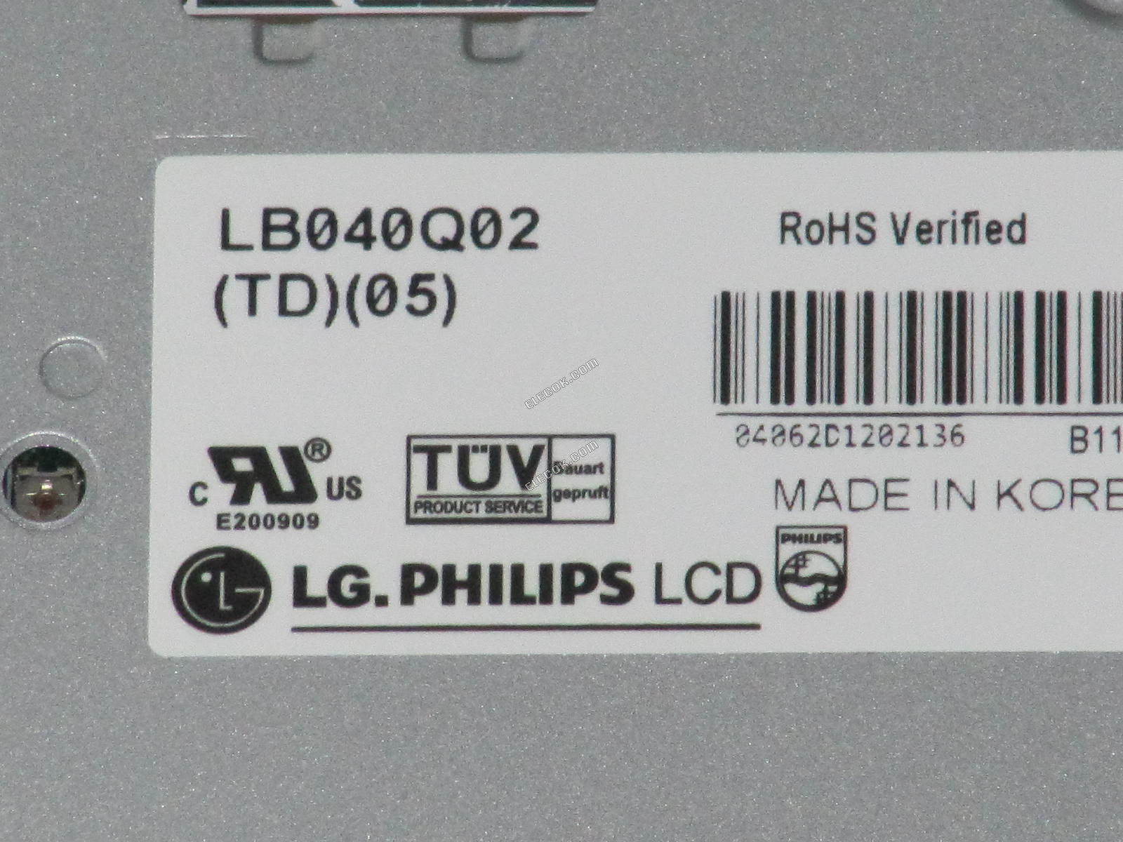 LB040Q02-TD05 LG.Philips LCD 4.0" a-Si TFT-LCD Panel Použitý 
